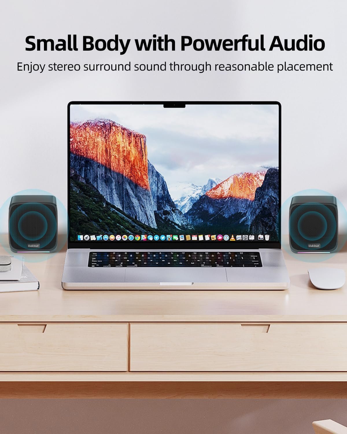 Computer Speakers,Computer Speakers for Desktop PC,Desktop Speakers,Small Computer Speakers USB Powered 3.5mm Aux Speaker for PC,Laptop,Tablet,Phone - Image 5