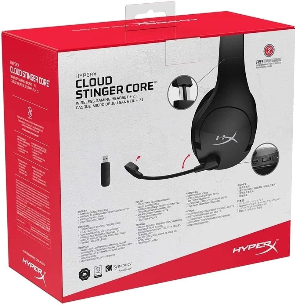 HyperX Cloud Stinger Core – Wireless Lightweight Gaming Headset, DTS Headphone:X spatial audio, Noise Cancelling Microphone, For PC, Black - Image 7