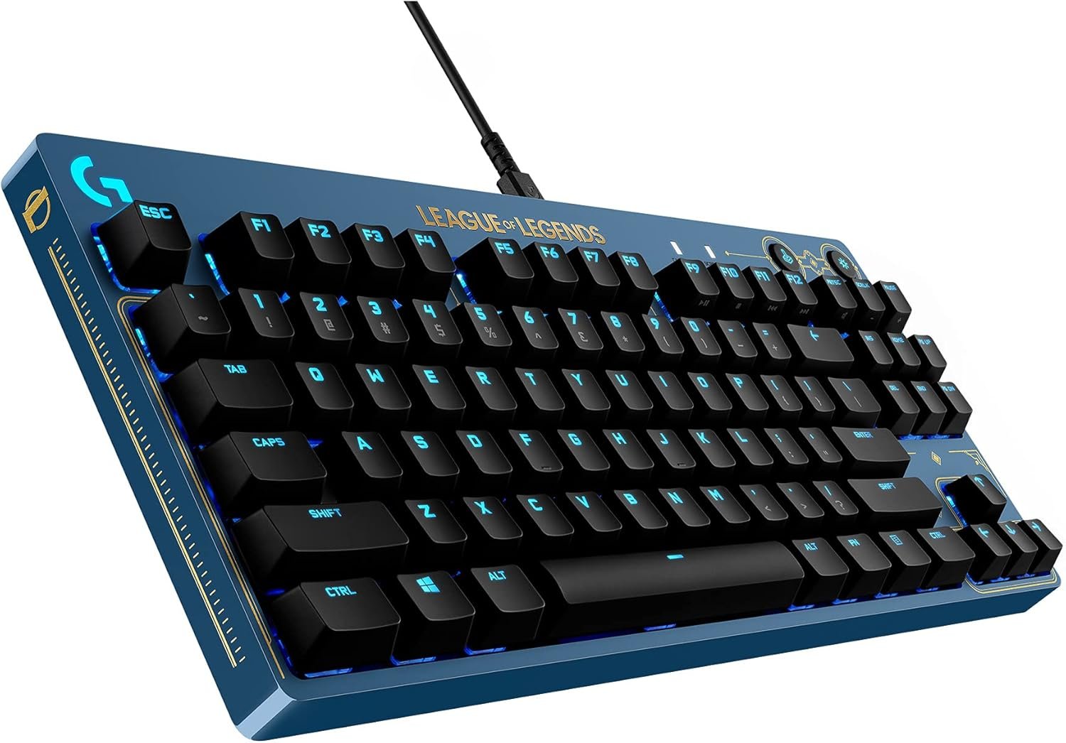 Logitech G PRO Mechanical Gaming Keyboard - Ultra-Portable Tenkeyless Design, Detachable USB Cable, LIGHTSYNC RGB Backlit Keys, Official League of Legends Edition - Image 2