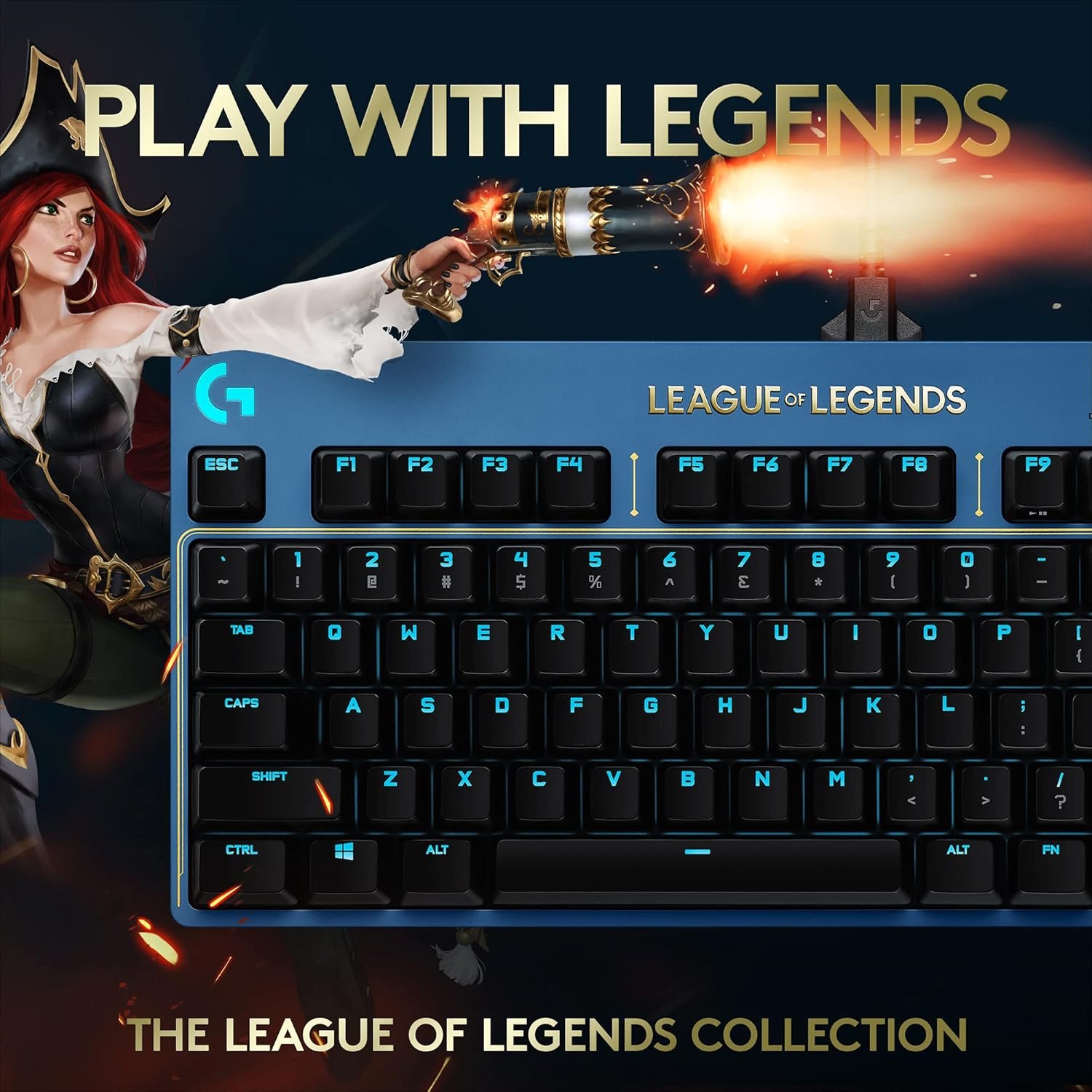 Logitech G PRO Mechanical Gaming Keyboard - Ultra-Portable Tenkeyless Design, Detachable USB Cable, LIGHTSYNC RGB Backlit Keys, Official League of Legends Edition - Image 3