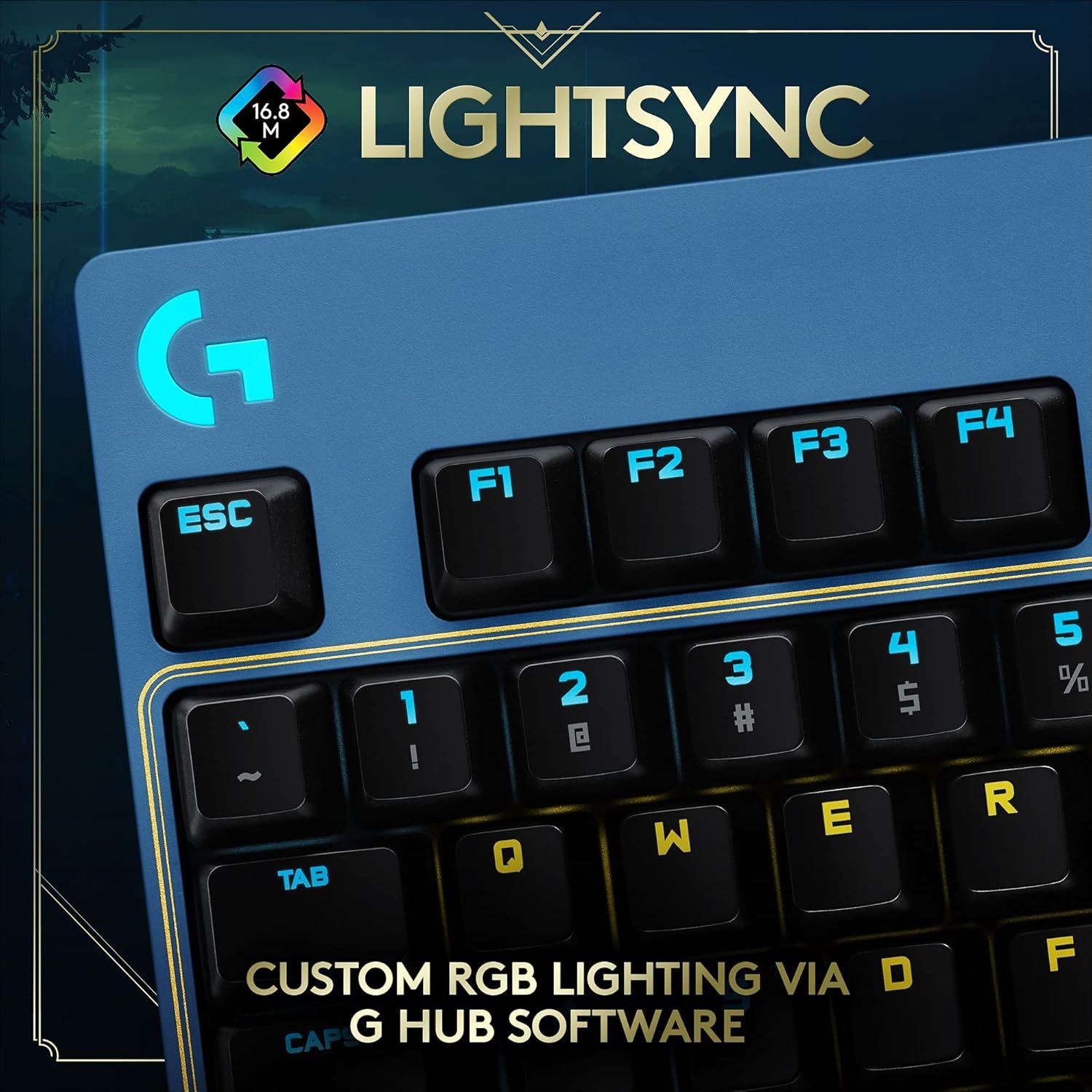 Logitech G PRO Mechanical Gaming Keyboard - Ultra-Portable Tenkeyless Design, Detachable USB Cable, LIGHTSYNC RGB Backlit Keys, Official League of Legends Edition - Image 7