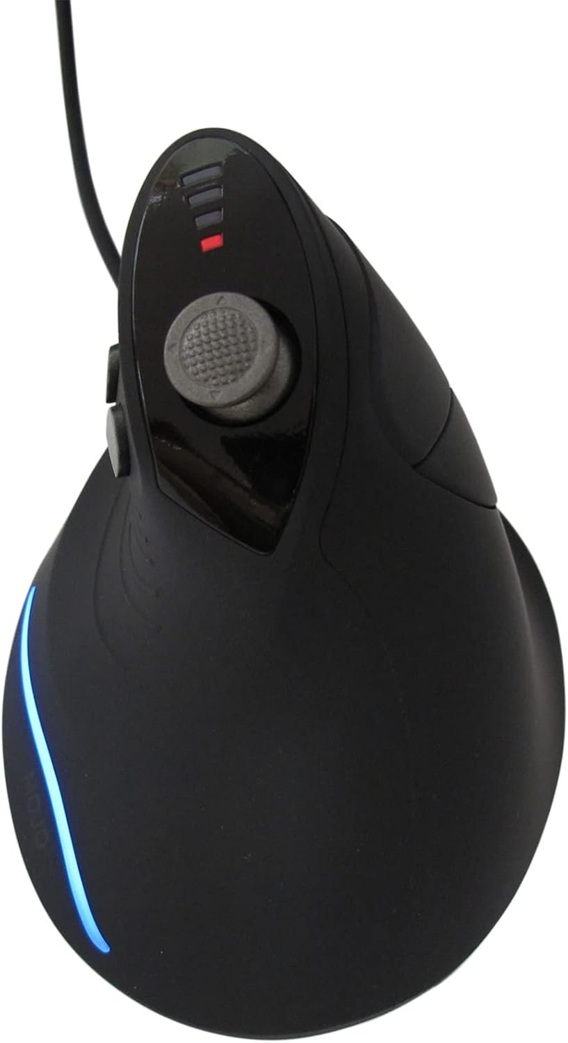 MOJO Silent Vertical Gaming Mouse - Ergonomic Mouse for PC Gaming w/ 4 Directional Joystick Buttons, Adjustable DPI (1000-10000), Custom Software, Macros, and More - Image 4