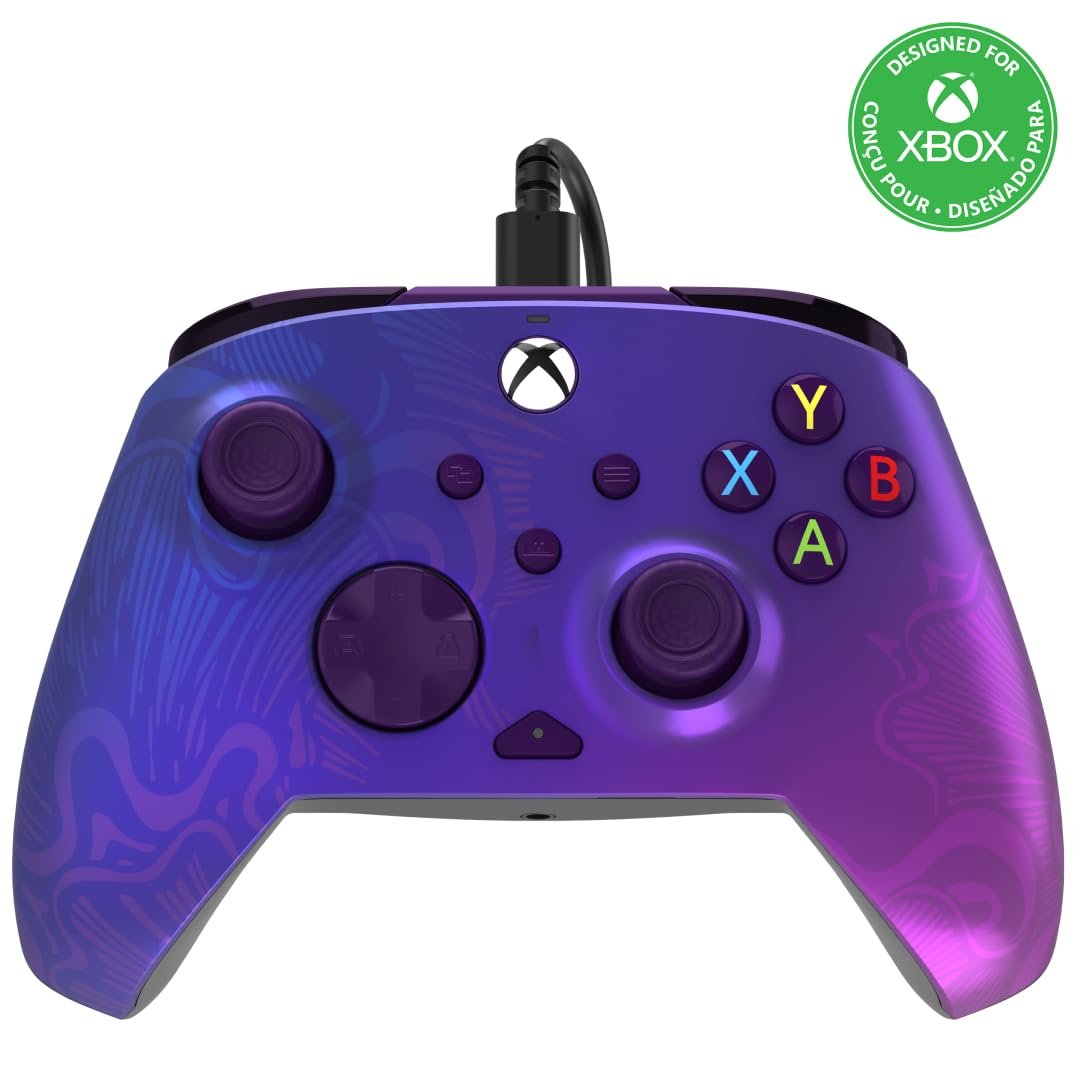 PDP Gaming REMATCH Enhanced Wired Gaming Controller: Licensed Gamepad for Xbox Series X|S, Xbox One, Windows PC, Mappable Back Buttons, Customizable Triggers, Audio Control, Companion App: Purple Fade - Image 2