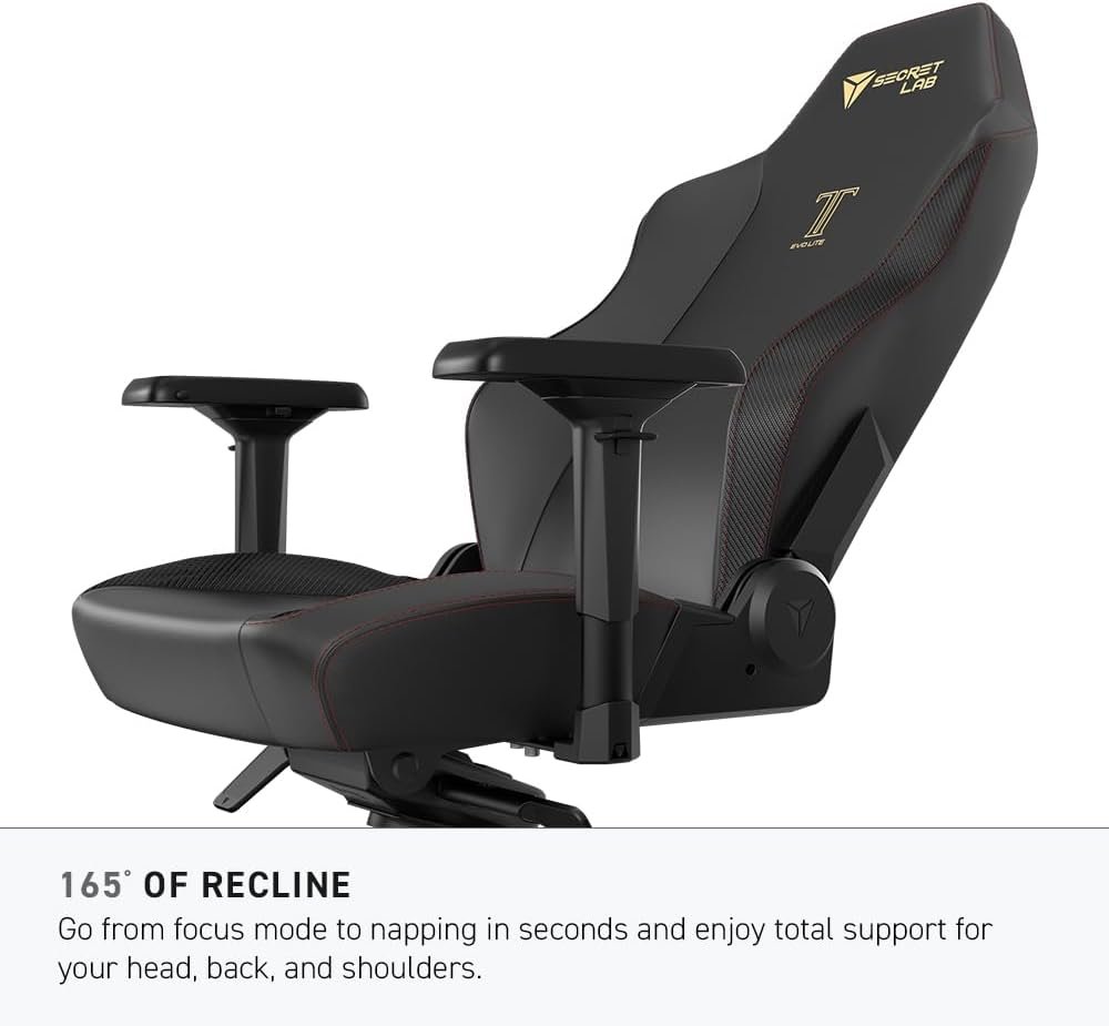 Secretlab Titan Evo Lite in Charcoal Blue SoftWeave Gaming Chair - Reclining - Ergonomic & Heavy Duty Computer Chair with 4D Armrests & Lumbar Support - Dark Grey & Blue - Image 7