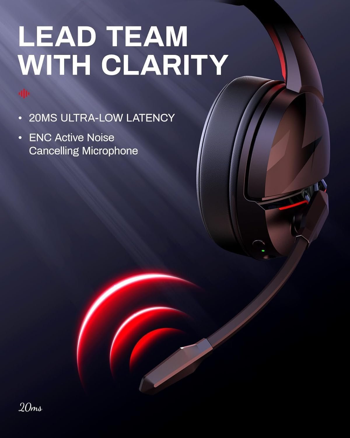 acer PS5 Headset | Non-Stop 100H Battery | Dynamic 50mm Drivers | Clear Voice Mic | Bluetooth5.3, 3.5mm | Gaming Headphones for PC, Meeting, Music, PS4 & Wireless Gaming Headset - Image 5