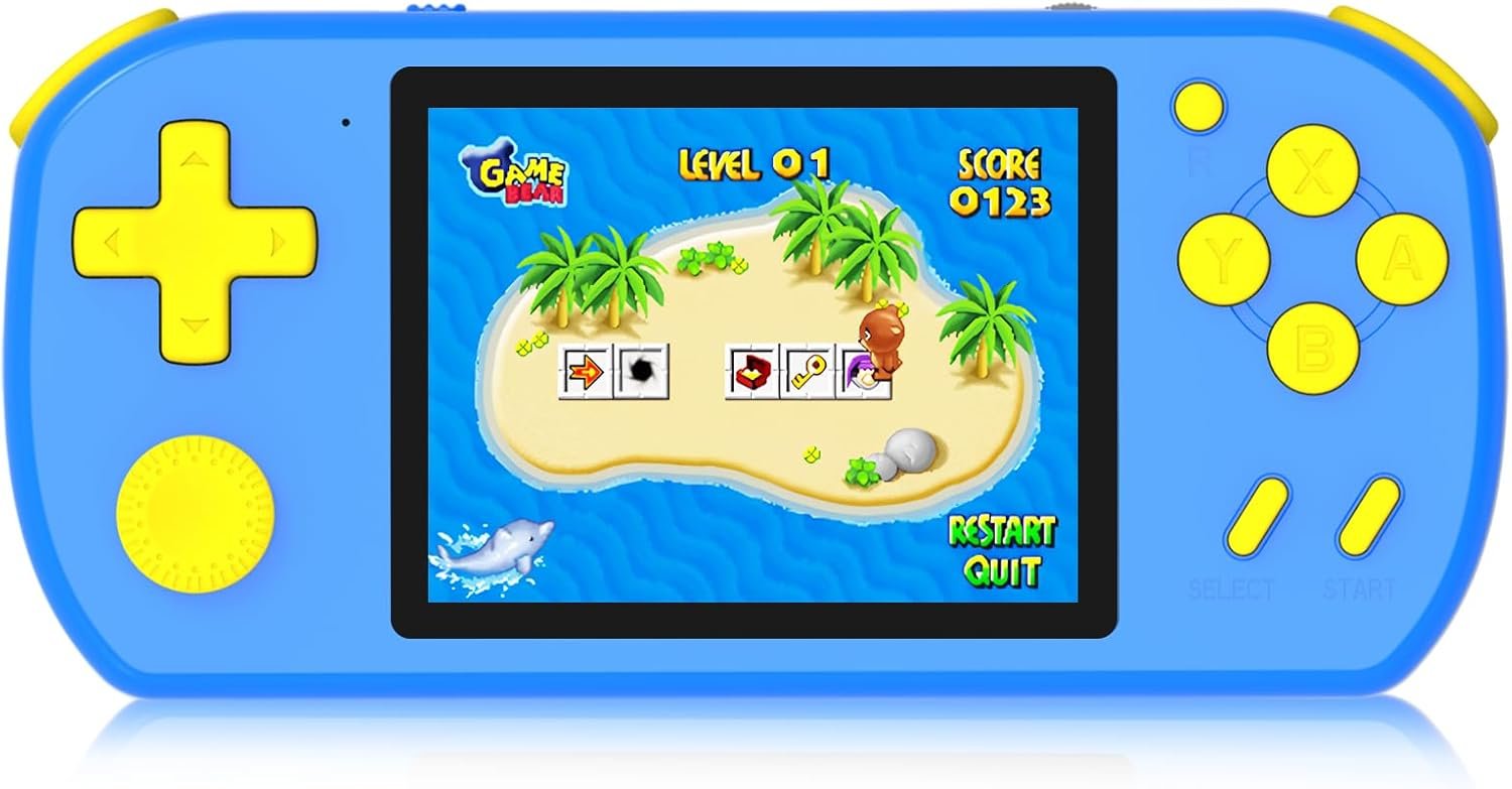 Kids Handheld Games Preloaded 218 Retro Video Games, Portable Gaming Electronic Toys for 4-12 Year Old Boys Girls with 3.0" Screen Rechargeable Battery, Gifts for Birthday Home Travel (Blue) - Image 2