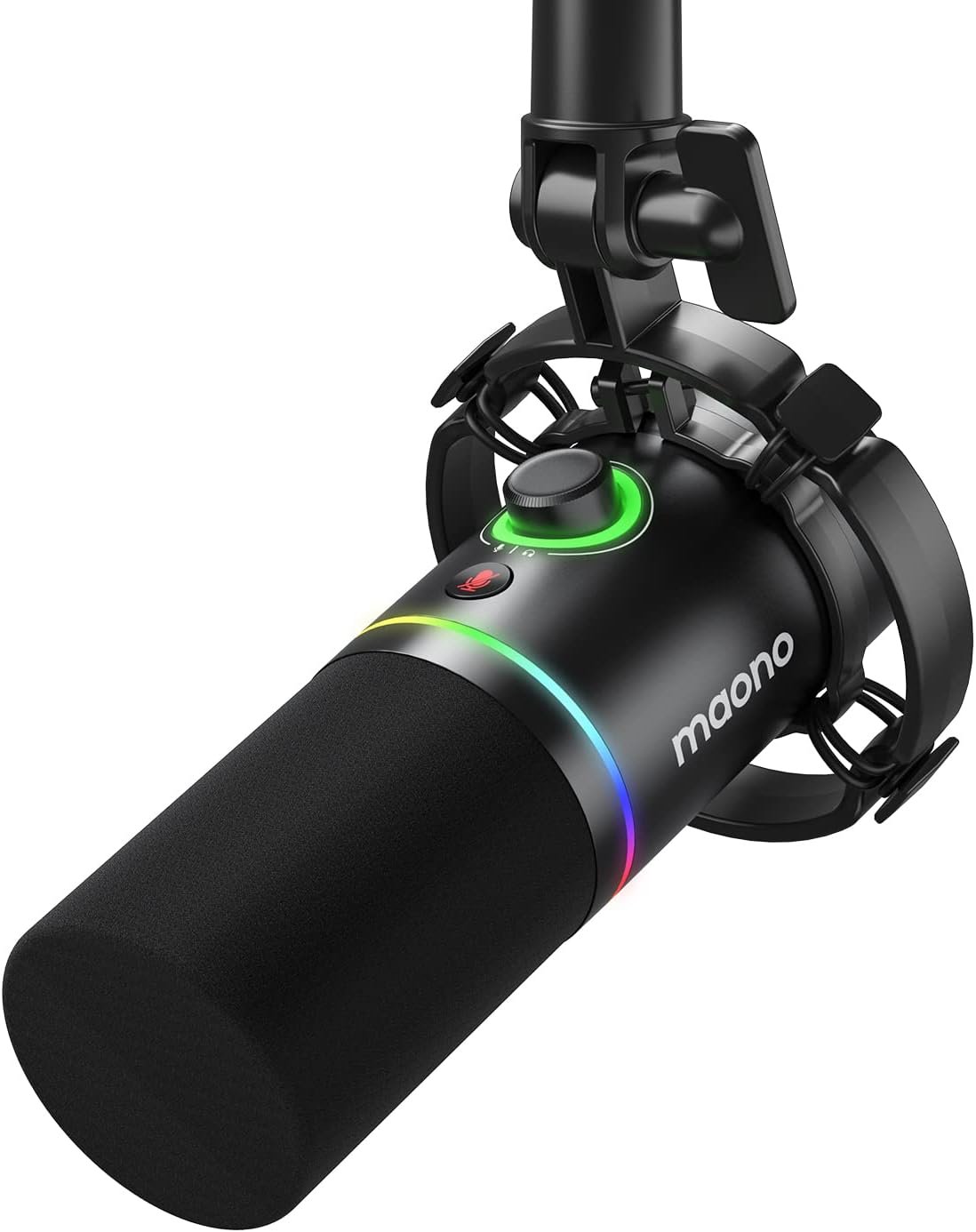 MAONO XLR/USB Dynamic Microphone, RGB Gaming Mic with Software, Mute, Gain Knob, Volume Control and Headphone Jack for Streaming, Podcasting, Recording-PD200X (Black) - Image 2