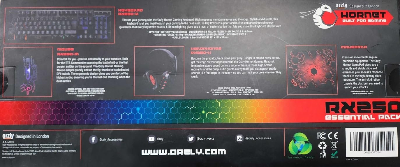 Gaming Keyboard and Mouse and Mouse pad and Gaming Headset, Wired LED RGB Backlight Bundle for PC Gamers and Xbox and PS4 Users - 4 in 1 Edition Hornet RX-250 - Image 11