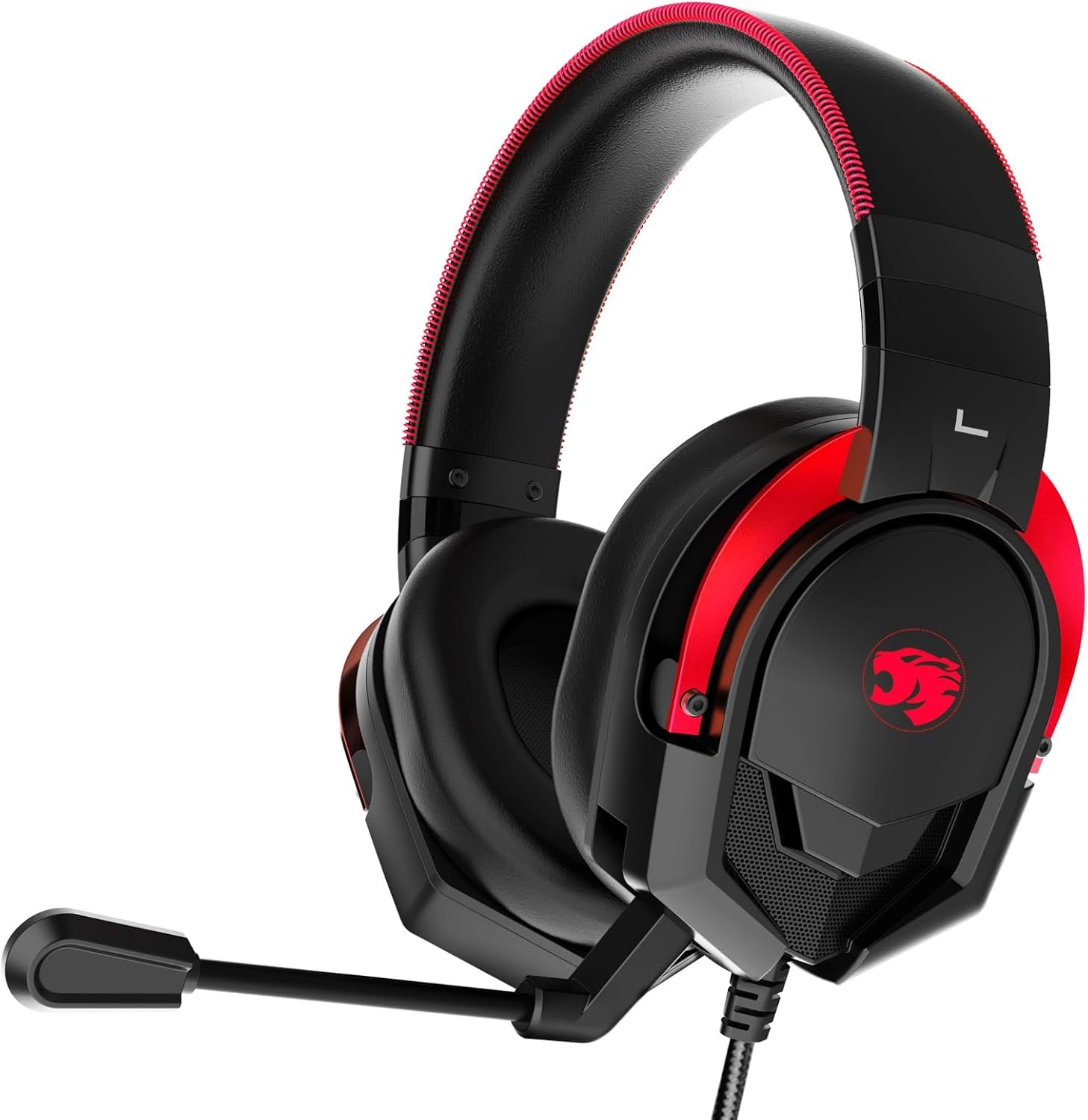 A88 Gaming Headset with Microphone, Stereo Wired Noise Cancelling Over-Ear Headphones with Mic for Pc, Ps5, Xbox One Series X/s, Ps4, Computer, Laptop, Mac, Nintendo, Gamer (Red) - Image 2