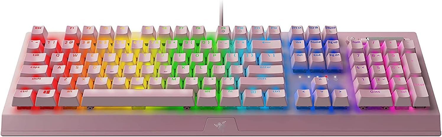 Razer BlackWidow V3 Mechanical Gaming Keyboard: Green Mechanical Switches - Tactile & Clicky - Chroma RGB Lighting - Compact Form Factor - Programmable Macro Functionality - Quartz - Image 3