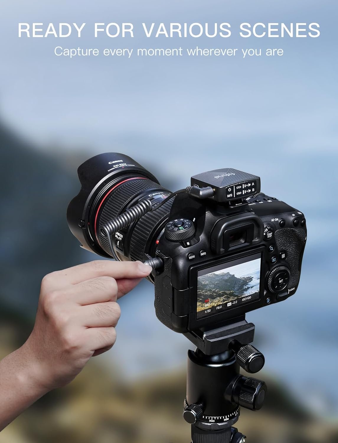 FIFINE Wireless Lavalier Microphone for iPhone/Android/Camera, 2 Pack Cordless Lapel Mic System for Vlog Recording Video YouTube/TikTok Interview, Condenser Clip-On Microphone with Charging Case-M9 - Image 4