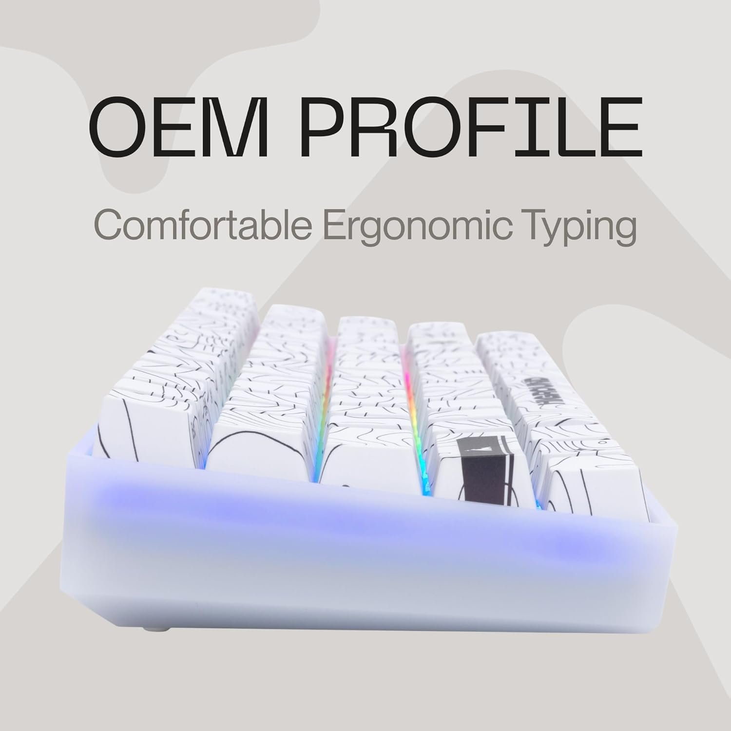 Higround Trailhead 65% Mechanical USB Wired Gaming Keyboard, TTC Linear Custom Switches, Programable RGB, Hot-Swappable, Deep Thock Creamy Sounding PC Keyboard, Pre-lubed (SNOWSTONE) - Image 8