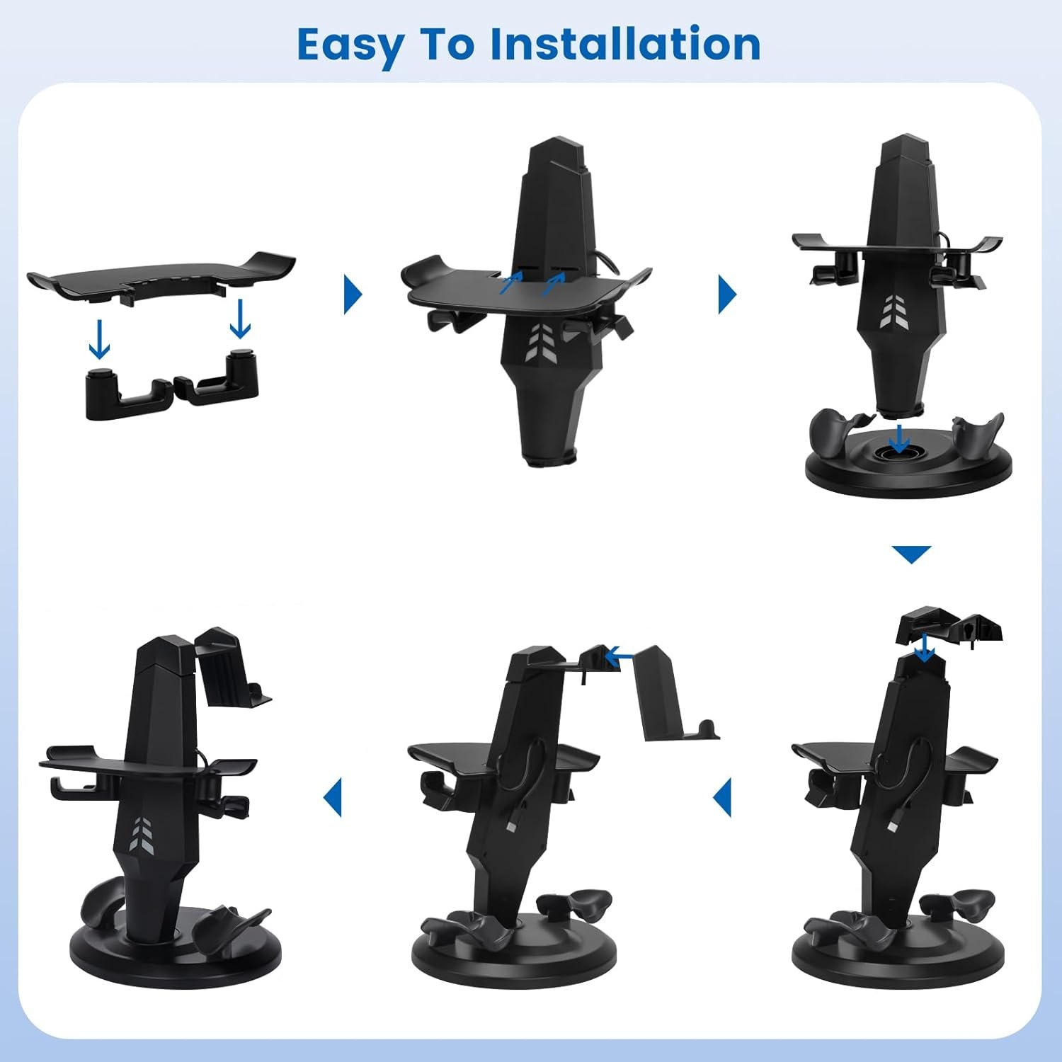 VR Headset Charging Dock for Meta Quest 3/Quest 3S/Quest 2, VR Charging Stand for Quest 3 Accessories VR Stand Supports Charging Headset with Type C Cable and fit Controller with Cover - Image 8