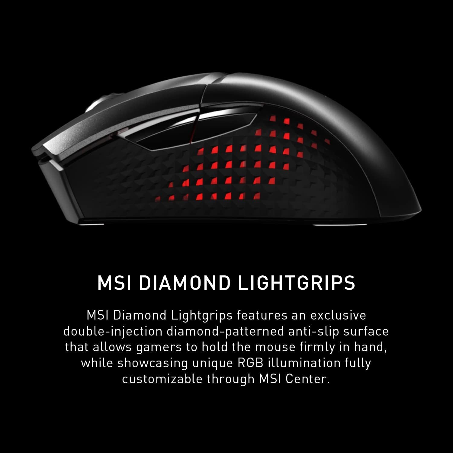 MSI Clutch GM51 Lightweight Wireless Gaming Mouse & Charging Dock, 26K DPI Optical Sensor, 2.4G & Bluetooth, 60M Omron Switches, Fast-Charging, 150Hr Battery, RGB, 5 Programmable Buttons, PC/Mac - Image 6