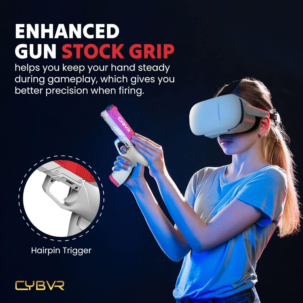 CYBVR Weighted Gun Stock Controller Grips for the Oculus Quest 2 - VR Accessories for the Meta Quest 2 - Image 5