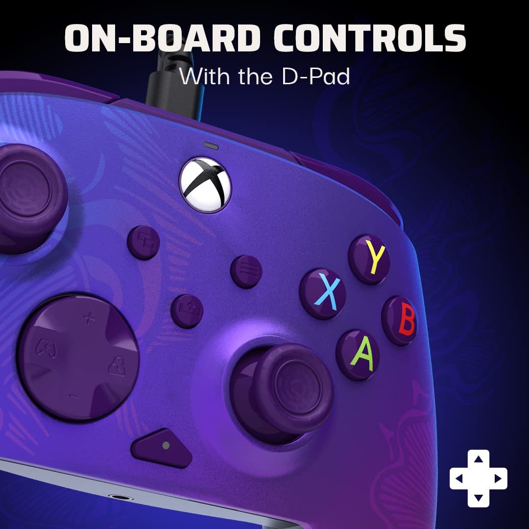 PDP Gaming REMATCH Enhanced Wired Gaming Controller: Licensed Gamepad for Xbox Series X|S, Xbox One, Windows PC, Mappable Back Buttons, Customizable Triggers, Audio Control, Companion App: Purple Fade - Image 4