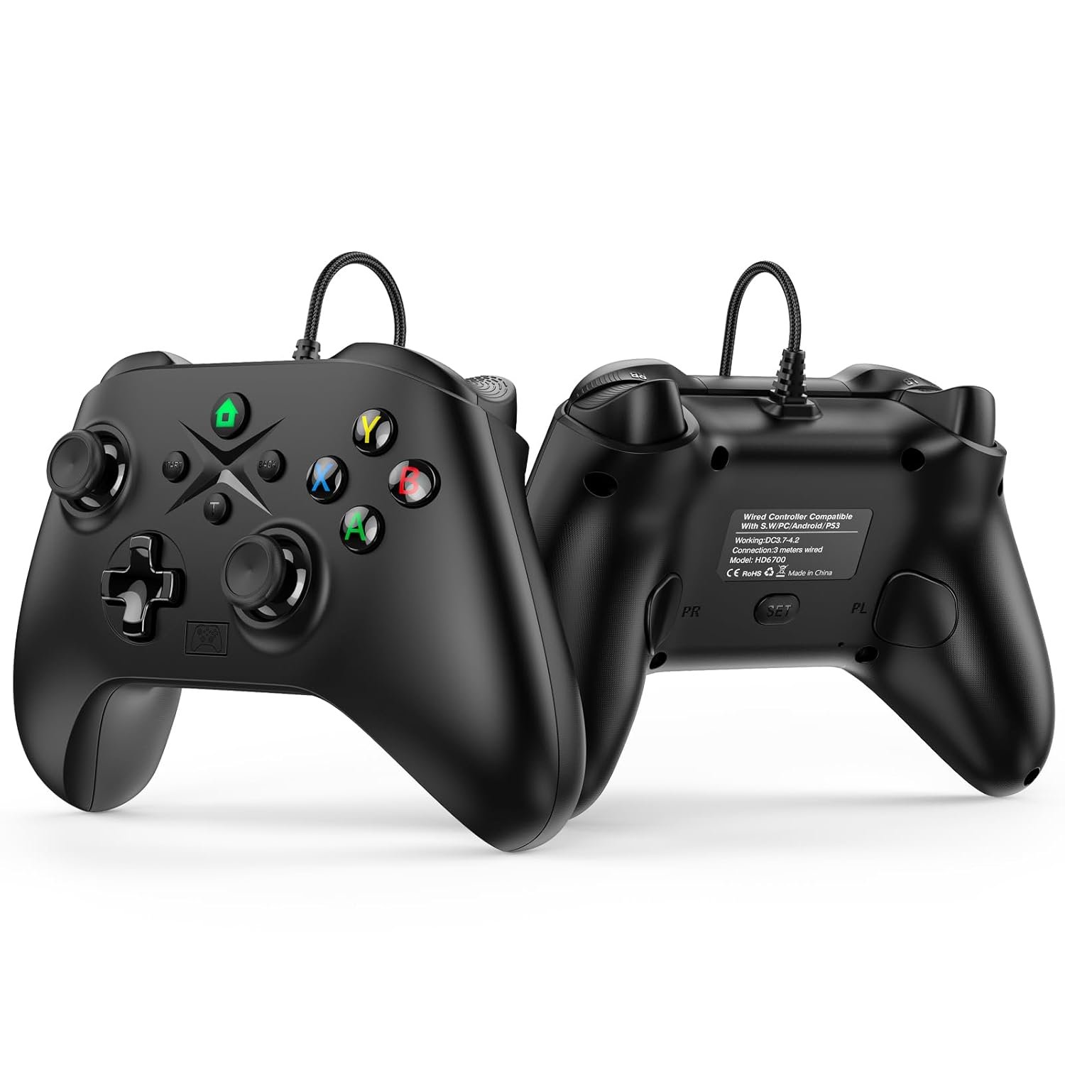 Wired Gaming Controller, Hall Lineness Trigger, Joystick Gamepad with Dual-Vibration PC Game Controller Compatible with PS3, Switch, Windows 10/8/7 PC, Laptop, TV Box, Steam, Epic, Android Mobile Phones, Tesla, 6.5 ft USB Cable(Wired Controller) - Image 2