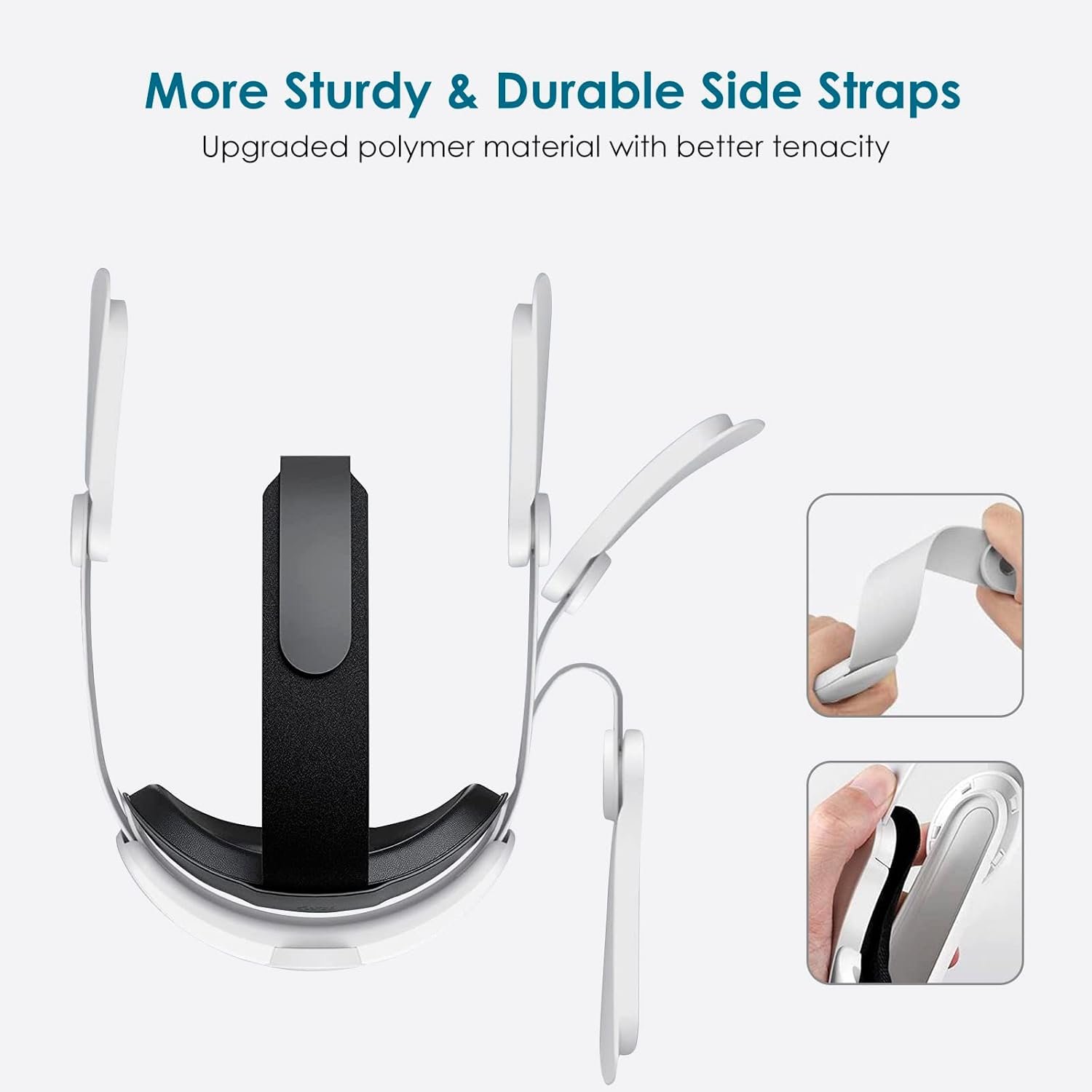 Head Strap Battery Pack for Oculus Quest 2, Replacement Elite Strap 8000mAh Rechargeable Battery PC Accessories, Adjustable Headset with LED Backlight for Meta VR by JYMEGOVR (Black) - Image 6