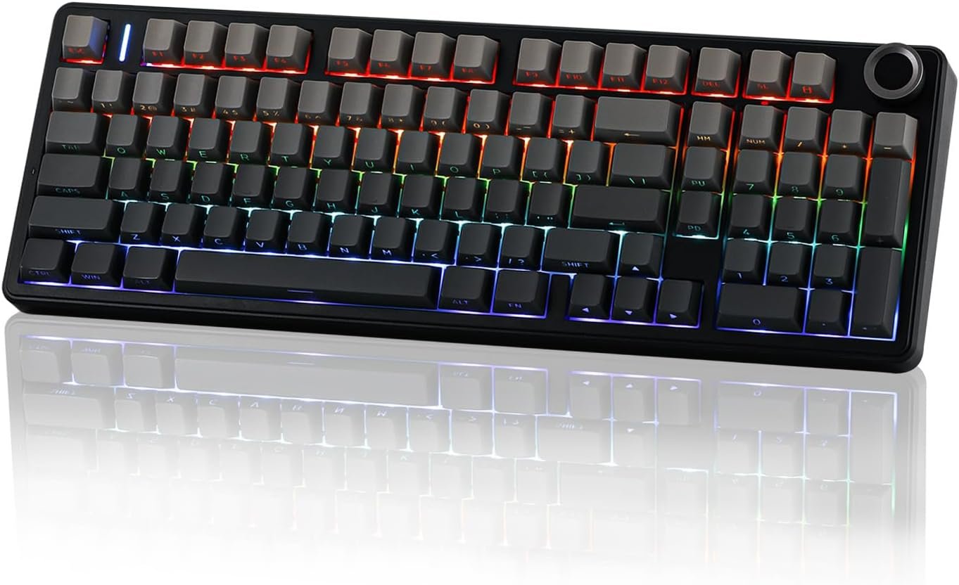 EPOMAKER X Aula F99 PRO Wireless Gaming Keyboard, Hot Swappable Custom Keyboard, 2.4GHz/Type-C/BT5.0 Mechanical Keyboard with 8000mAh Battery, RGB Backlit Gaming Keyboard (Black Gradient) - Image 2