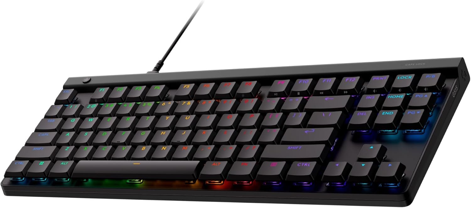 Logitech G515 TKL Wired Low Profile Gaming Keyboard, Fully Customizable RGB, Double-Shot PBT Keycaps, Tactile/Brown Switches - Black - Image 2