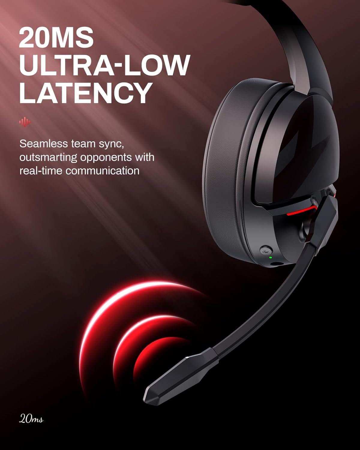 Acer Nitro Wireless Gaming Headset | Non-Stop 100H Battery | Dynamic 50mm Drivers | Clear Voice Mic | Bluetooth5.3, 3.5mm | Gaming Headphones for PC, Meeting, Music, PS4 & PS5 Headset - Black - Image 6