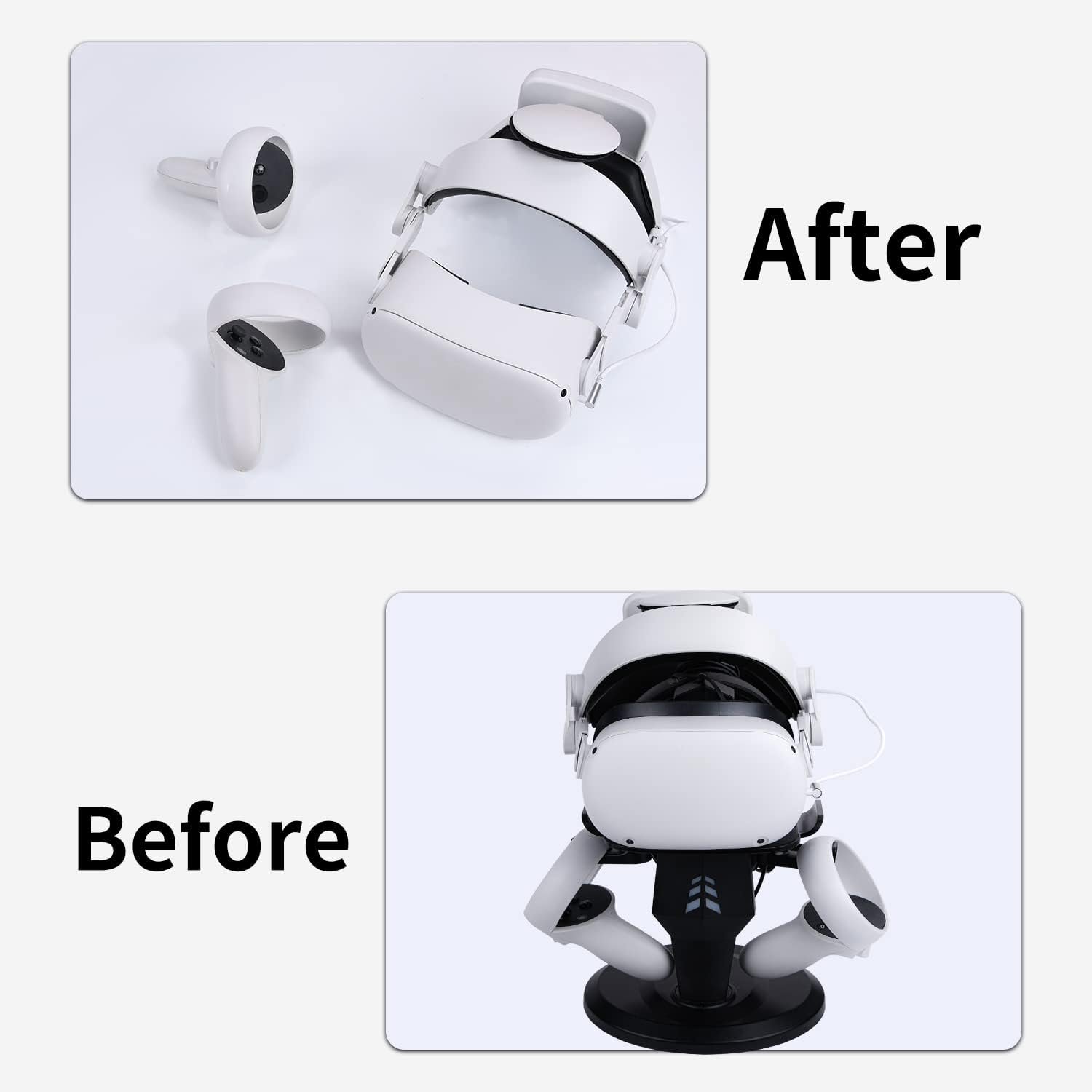 TechKen Charging Station for Quest 2, VR Headset Charging Dock for Quest 2 Accessories Stand Holder Supports Charging Headset with Type C Cable, VR Controllers Holder Stand - Image 7