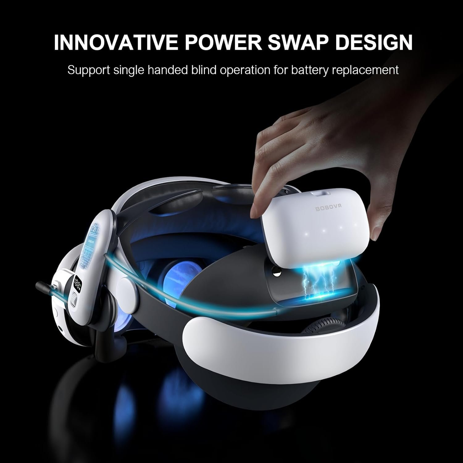 BOBOVR S3 Pro Battery Strap Accessories,Head Air Cooling System and 10000mah Hot-swappable Battery Pack,Compatible with Meta Quest 3/Quest 3S - Image 4