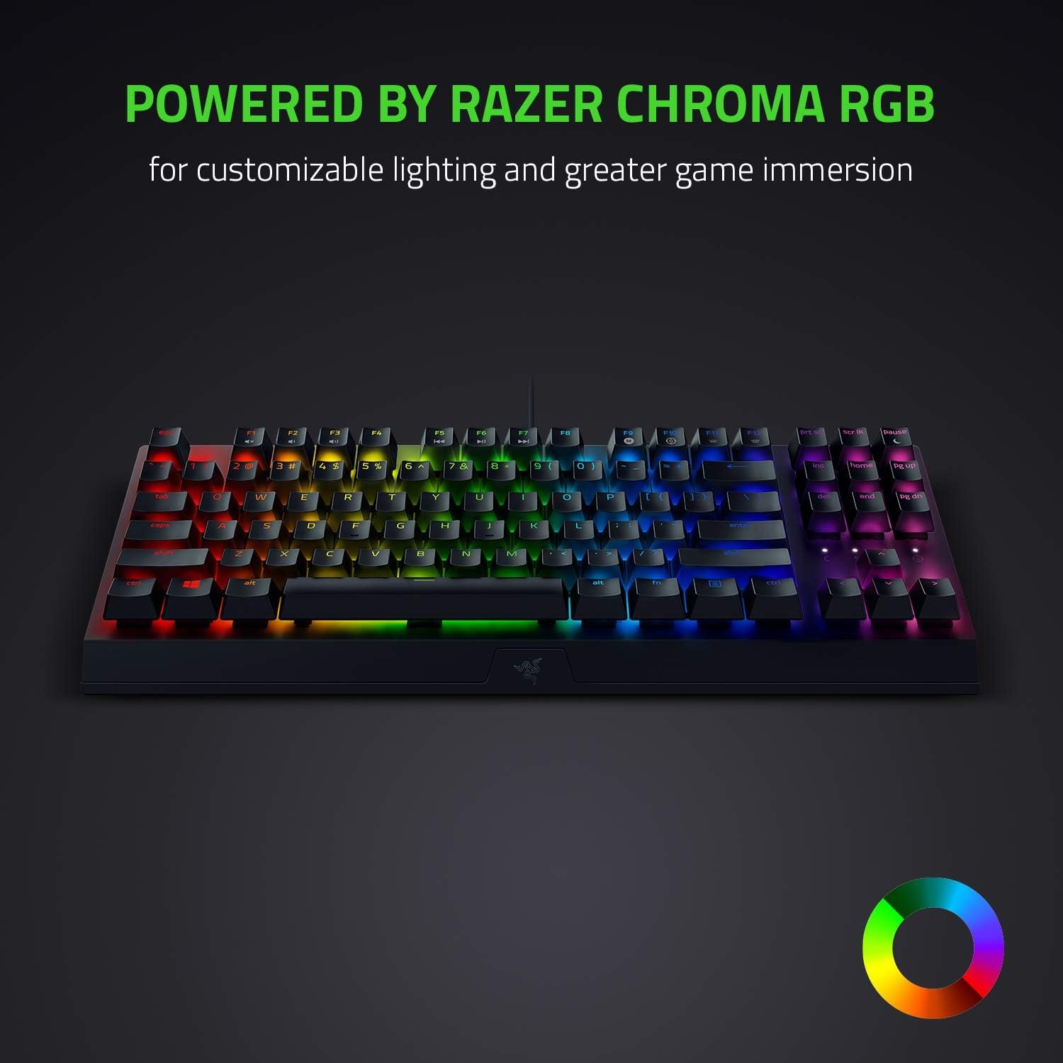Razer BlackWidow V3 TKL Mechanical Gaming Keyboard: Yellow Mechanical Switches Linear & Silent - Chroma RGB - Compact Form Factor - Programmable Macros Snap Tap - Image 4