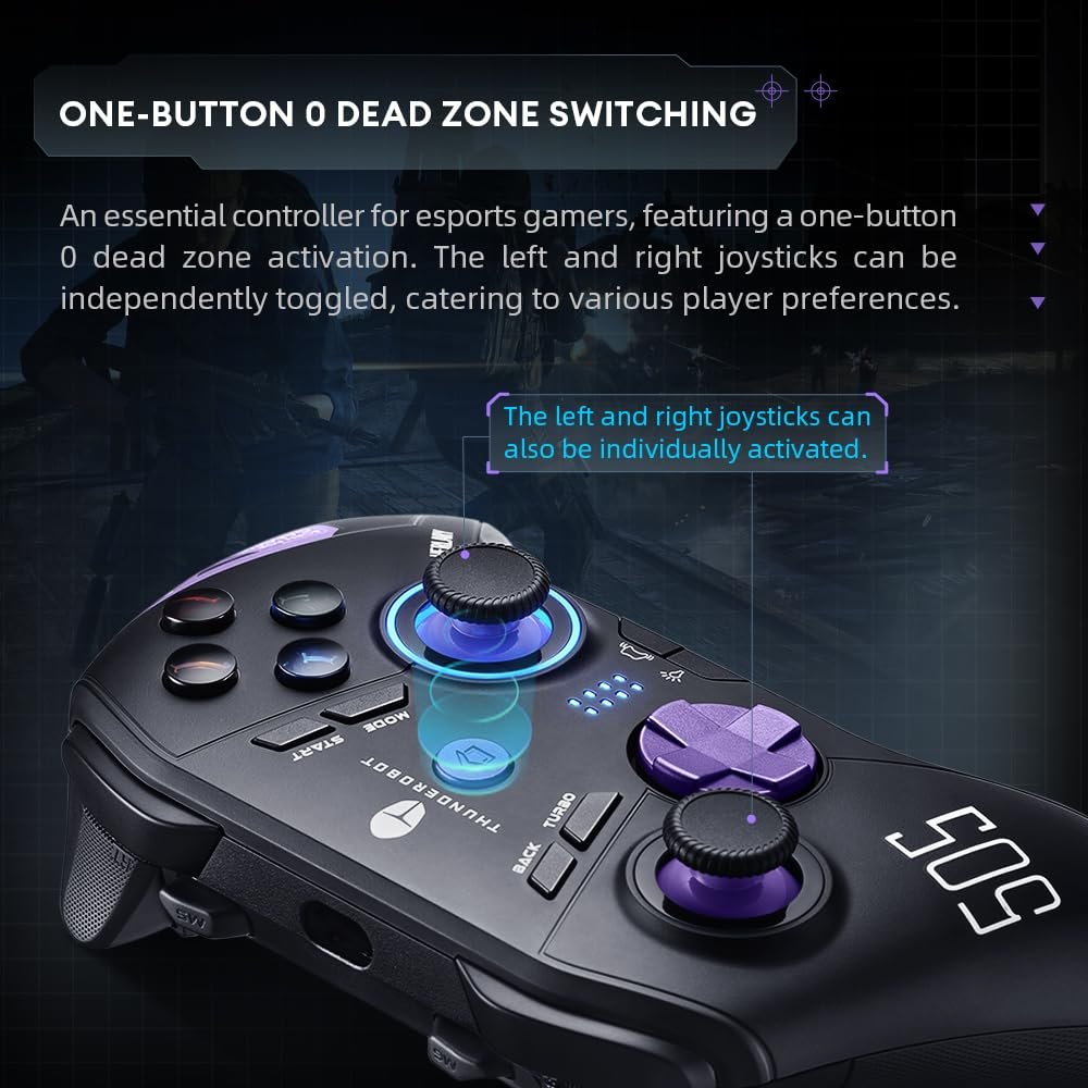 Thunderobot G50S 1000HZ Wireless PC Controller for Windows PC,Switch,IOS&Android,Gaming Controller with Hall Effect Joysticks&Triggers/Gyroscope,6 Programmable Buttons - Image 7