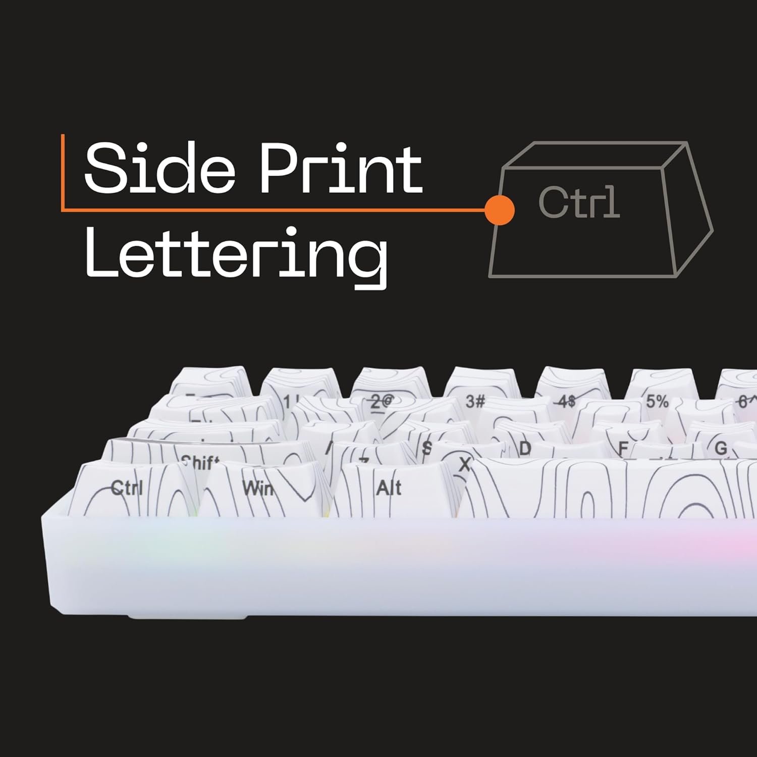 Higround Trailhead 65% Mechanical USB Wired Gaming Keyboard, TTC Linear Custom Switches, Programable RGB, Hot-Swappable, Deep Thock Creamy Sounding PC Keyboard, Pre-lubed (SNOWSTONE) - Image 3