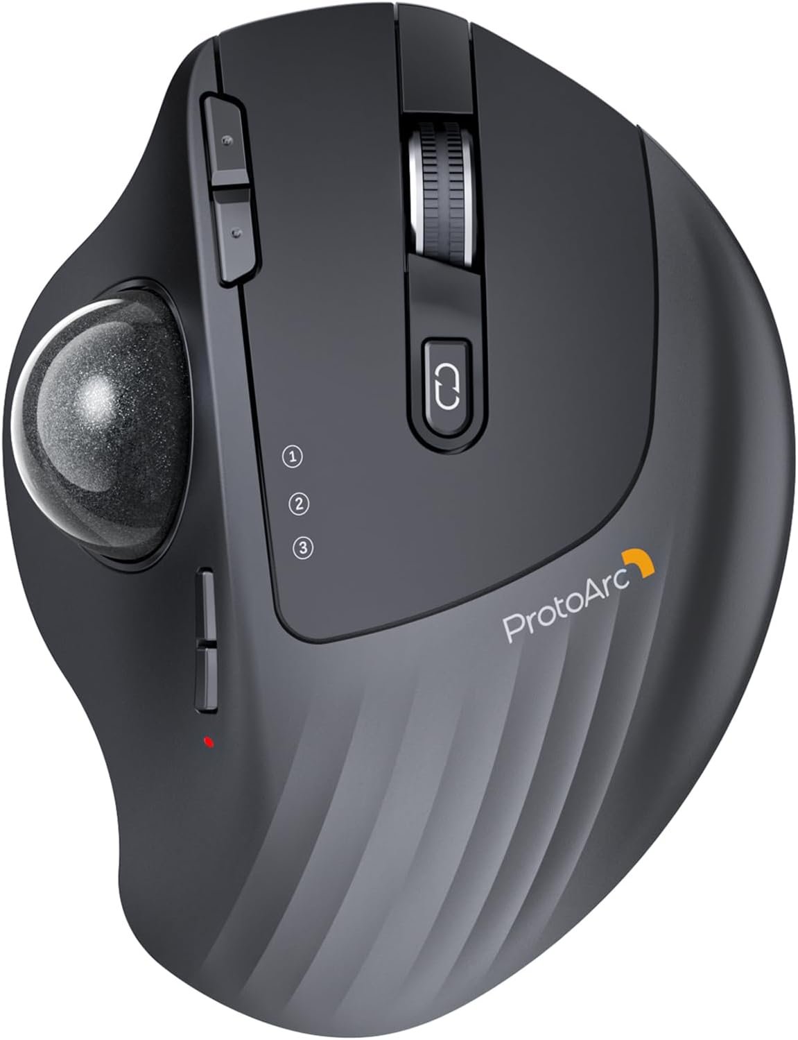 ProtoArc Wireless Trackball Mouse, EM01 NL Ergonomic Bluetooth Rollerball Thumb Rechargeable Computer Laptop Mouse, Adjustable Angle & 3 Device Connection for PC, Mac, Windows-Gray Ball - Image 2