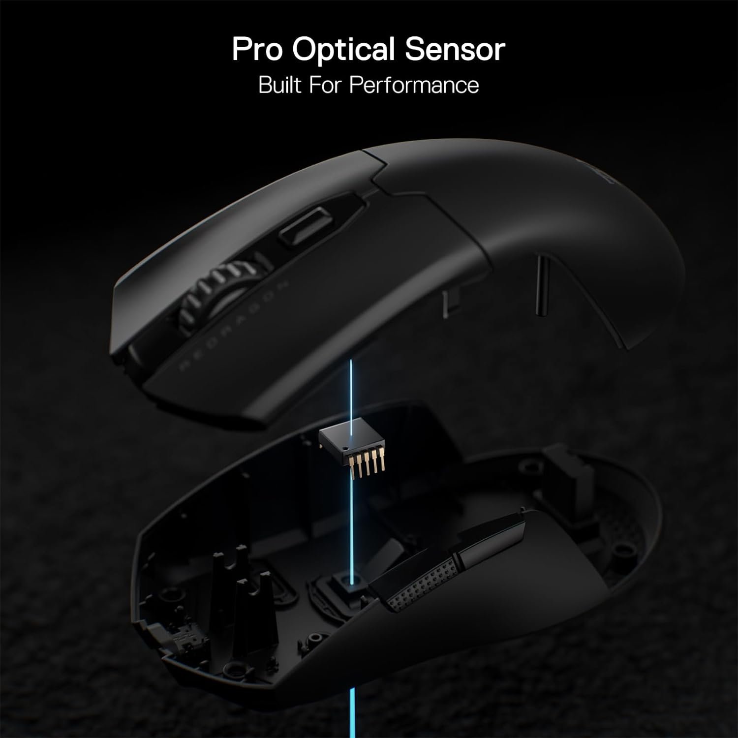 Redragon M995 Pro Wireless Gaming Mouse, 26000 DPI Wired/Wireless Mouse, BT & 2.4G Wireless, 6 Macro Buttons, 51G Ultra Lightweight, Reliable Power Capacity for PC/Mac/Laptop, Black - Image 5