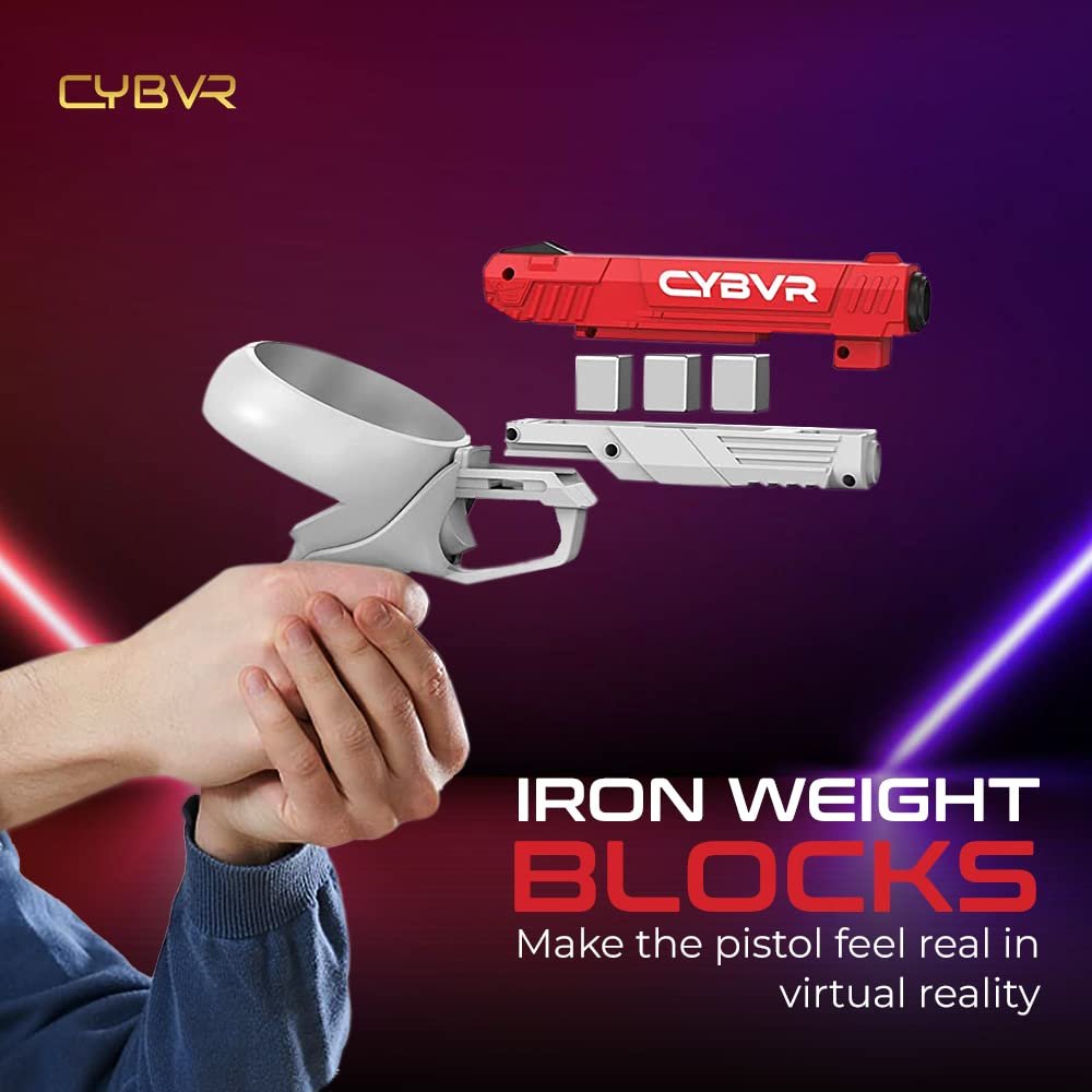 CYBVR Weighted Gun Stock Controller Grips for the Oculus Quest 2 - VR Accessories for the Meta Quest 2 - Image 4