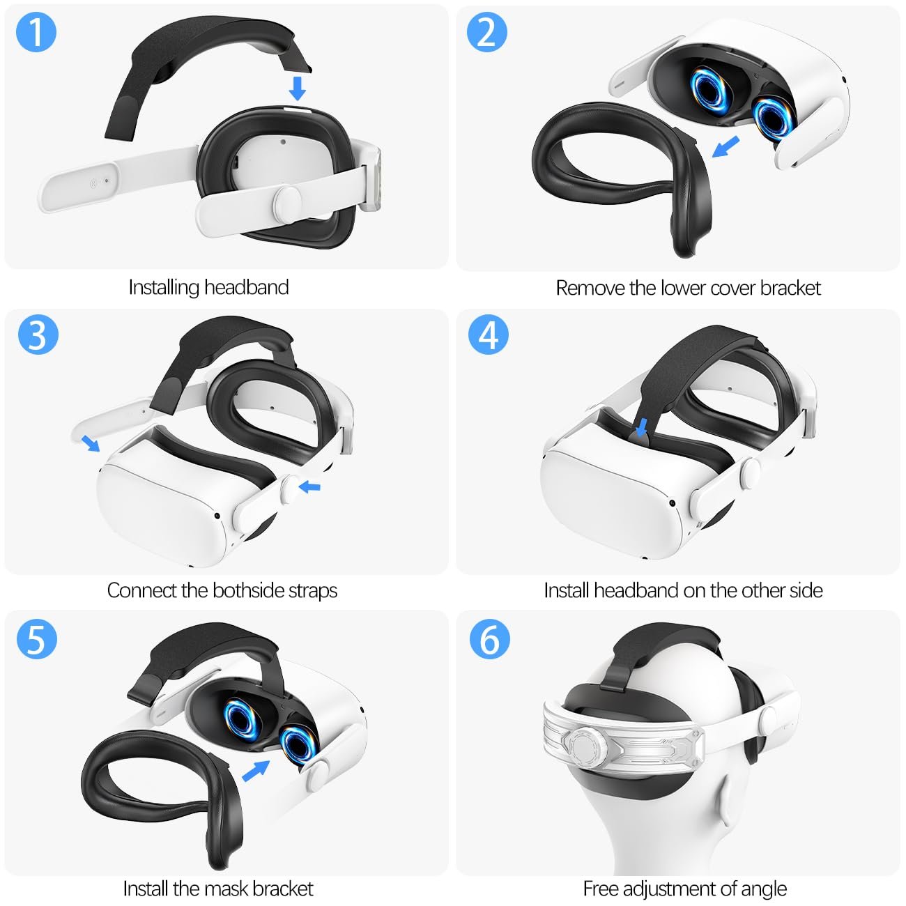 Head Strap for Meta Quest 2 VR Headset Elite Strap Adjustable Soft Cushion Headstrap Oculus Quest 2 Replacement for Virtual Reality - Image 7