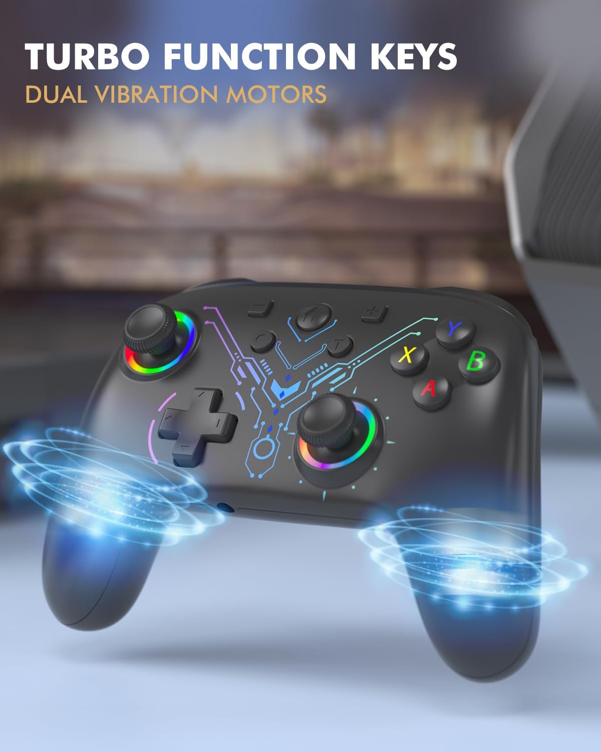 PC Controller, Wireless 2.4G PC Gaming Controller with RGB Light, Hall Effect Joysticks & Triggers, Programming, 1000mAh, Dual Vibration, Turbo, Switch Controller Compatible with for PC/Switch/Android/iOS - Image 8