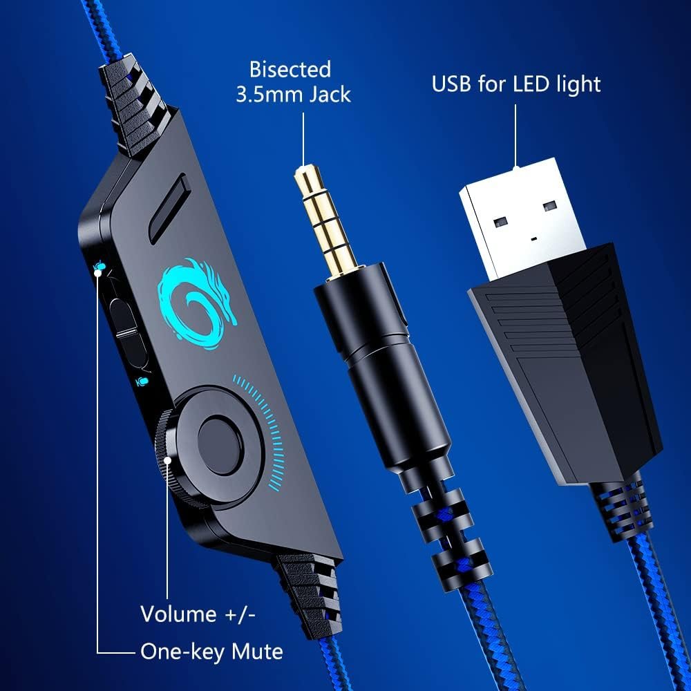 VersionTECH. G2000 Gaming Headset for PS5 PS4 Xbox One Controller,Bass Surround Noise Cancelling Mic, Over Ear Headphones with LED Lights for Mac Laptop Xbox Series X S Nintendo Switch NES PC Games - Image 7