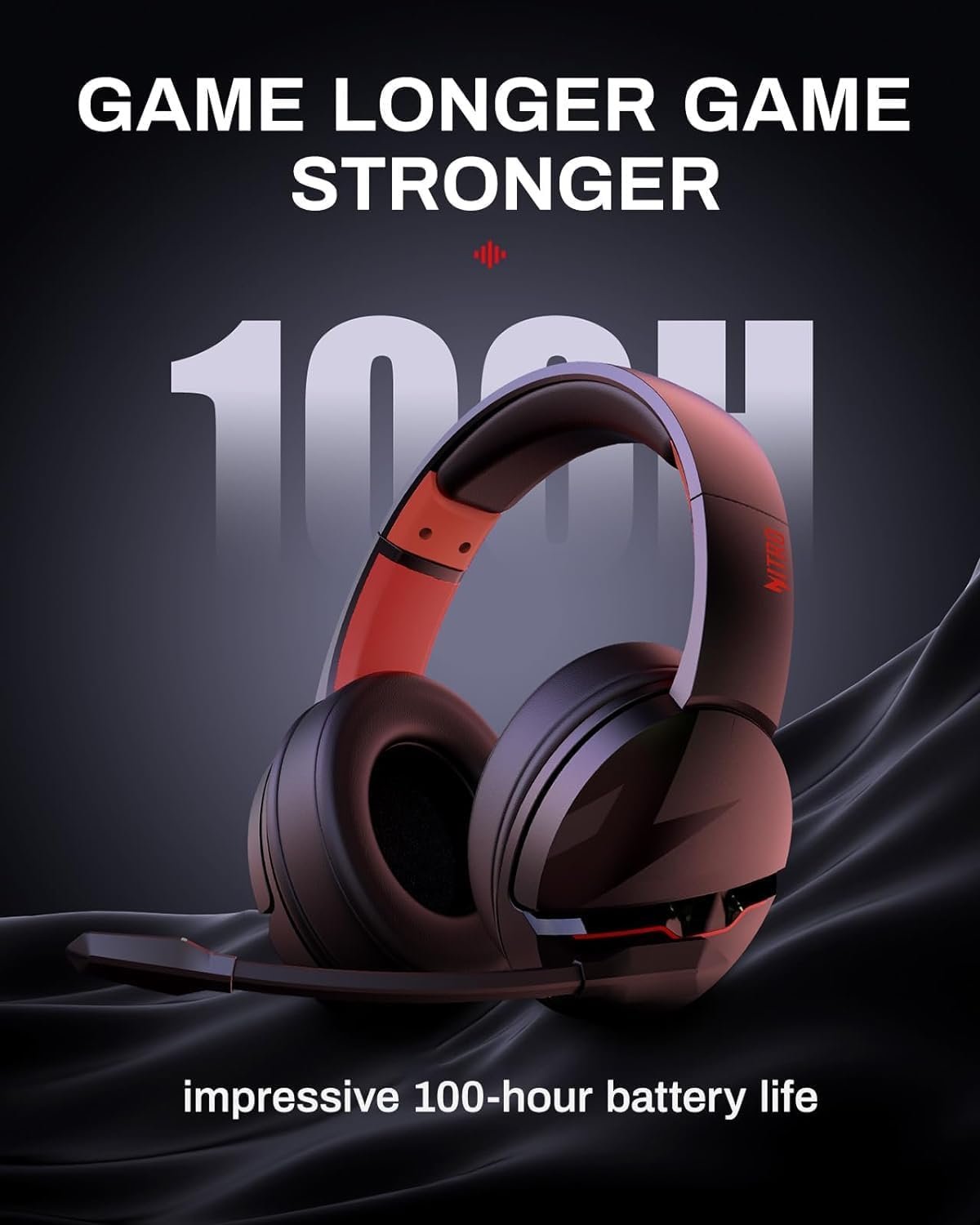 acer PS5 Headset | Non-Stop 100H Battery | Dynamic 50mm Drivers | Clear Voice Mic | Bluetooth5.3, 3.5mm | Gaming Headphones for PC, Meeting, Music, PS4 & Wireless Gaming Headset - Image 3