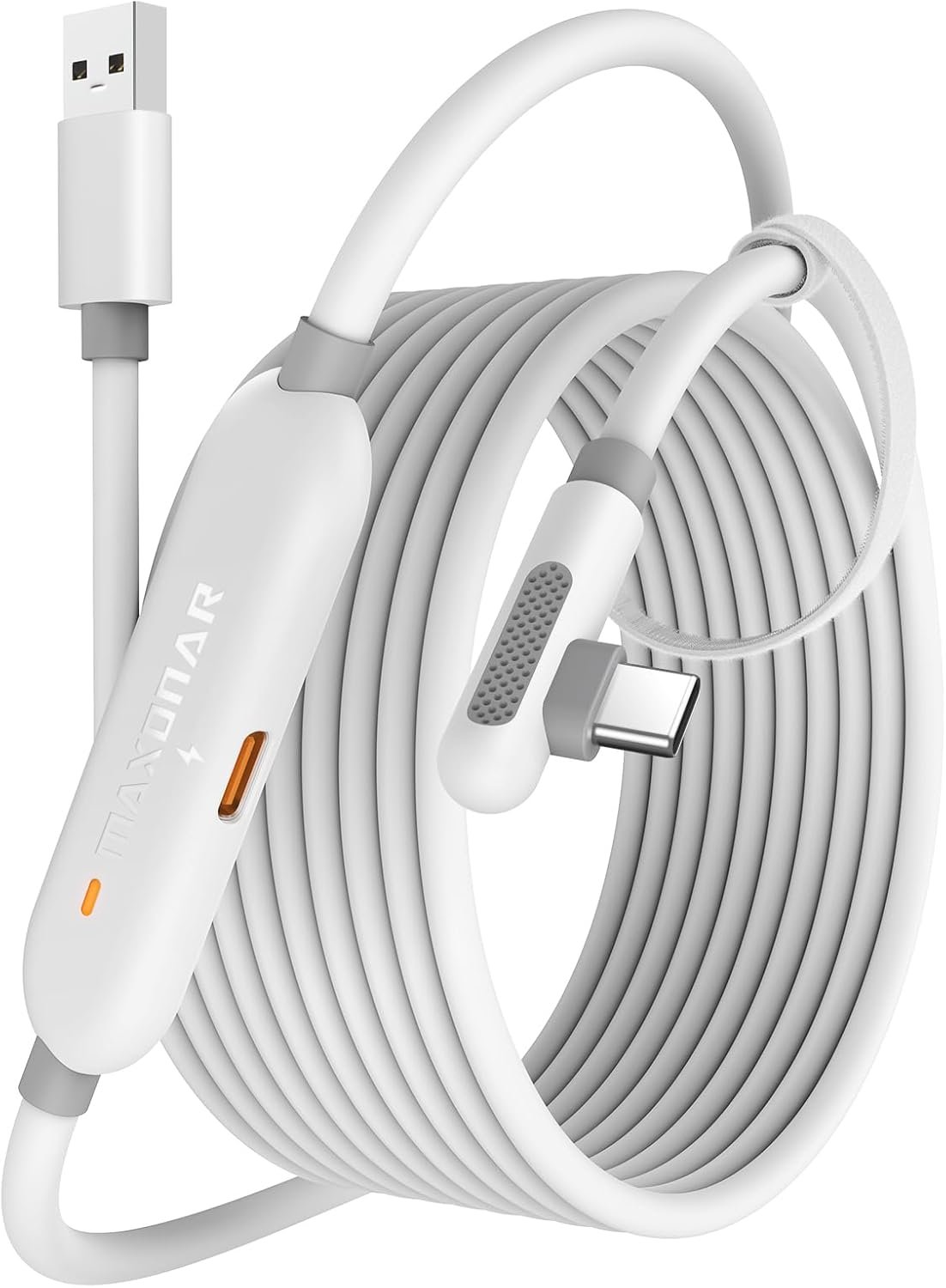Maxonar VR Charging Link Cable 16FT (Next-Gen Chip) Compatible with Meta Quest 3S/Quest 3/Oculus Quest 2/Pico 4 Accessories and PC/SteamVR, Awesome Gift-5Gbps USB 3.0 to USB C Cable-White - Image 2