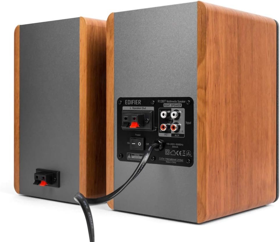 Edifier R1280T Powered Bookshelf Speakers - 2.0 Active Near Field Studio Monitor Speaker - Wooden Enclosure - 42 Watts RMS Power - Image 3