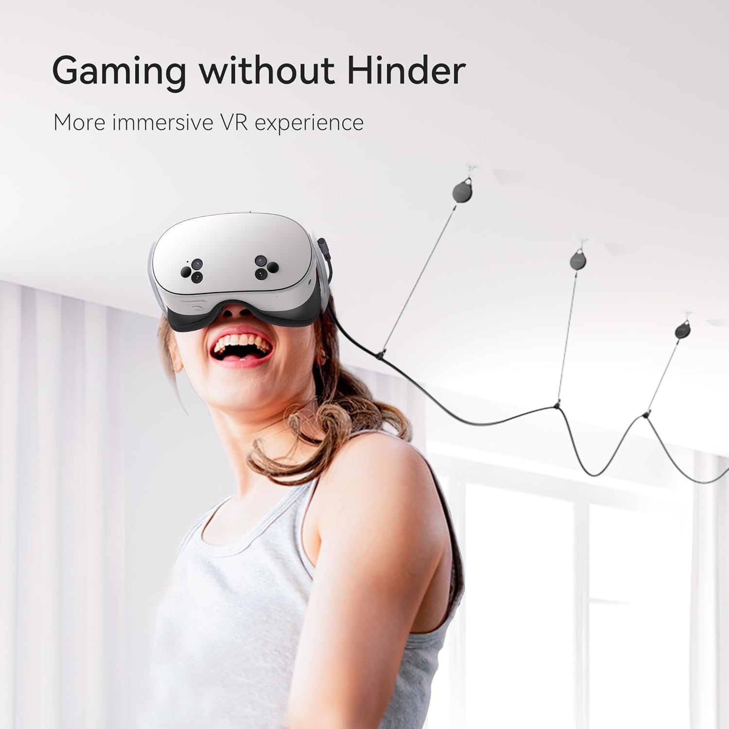 KIWI design VR Cable Management, 3 Packs VR Pulley System Compatible with Quest 3S/3/2/1/Pico/PSVR/PSVR2 - Image 7