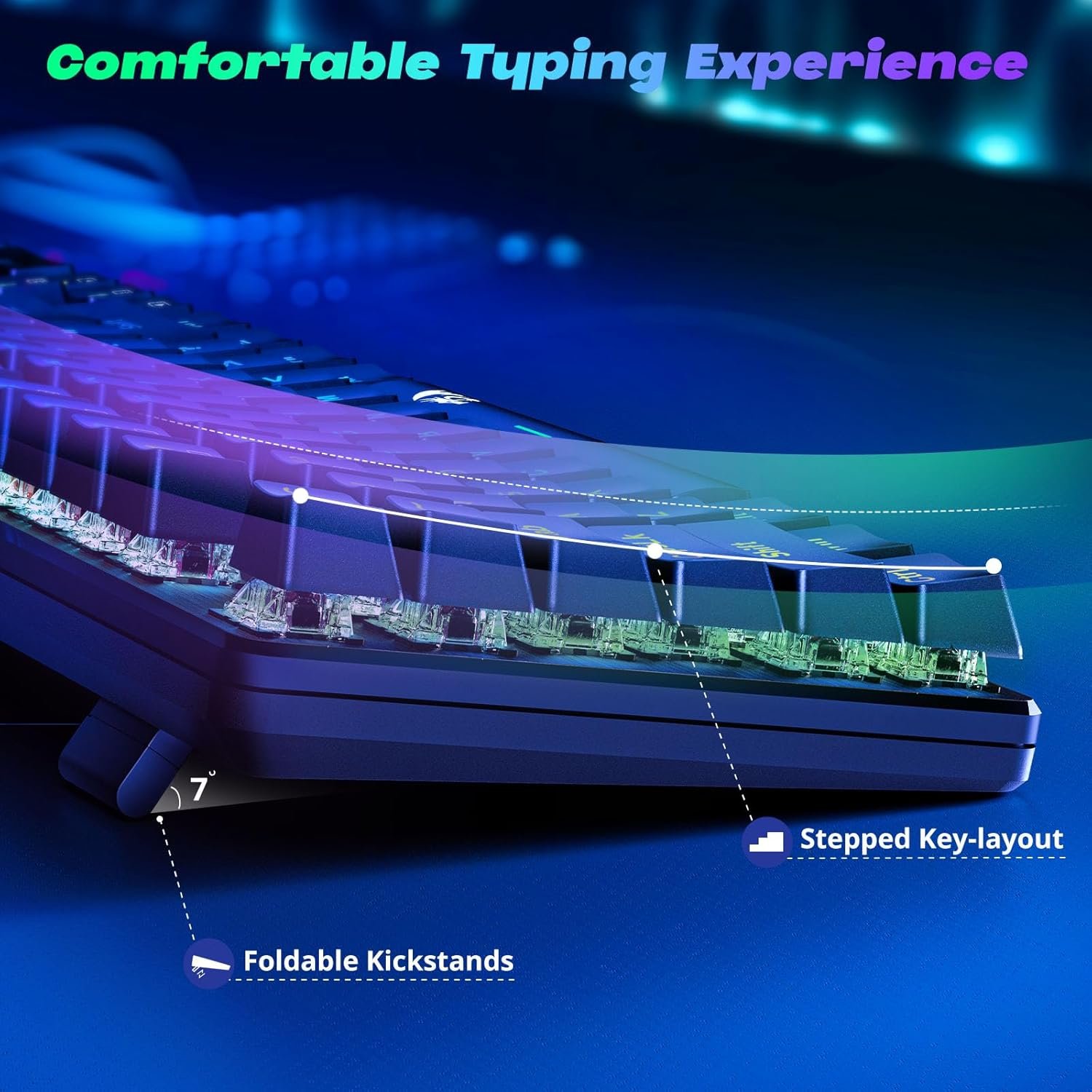 Redragon Mechanical Gaming Keyboard Wired, 11 Programmable Backlit Modes, Hot-Swappable Red Switch, Anti-Ghosting, Double-Shot PBT Keycaps, Light Up Keyboard for PC Mac - Image 7