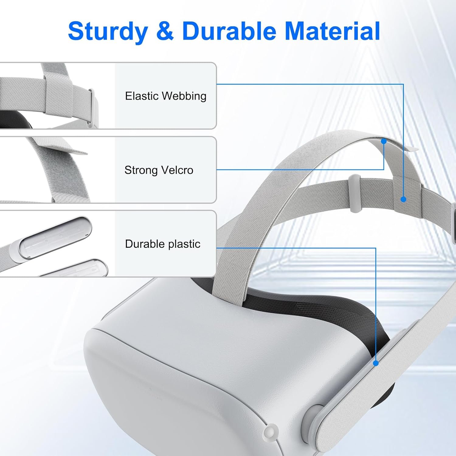 Original Head Strap for Oculus Quest 2, Replacement Head Strap for Meta Quest 2, VR Accessories with 2 Pair Thumb Grip Caps,for Oculus Quest 2 Head Strap,Compatible with Meta Quest 2 Head Strap - Image 3