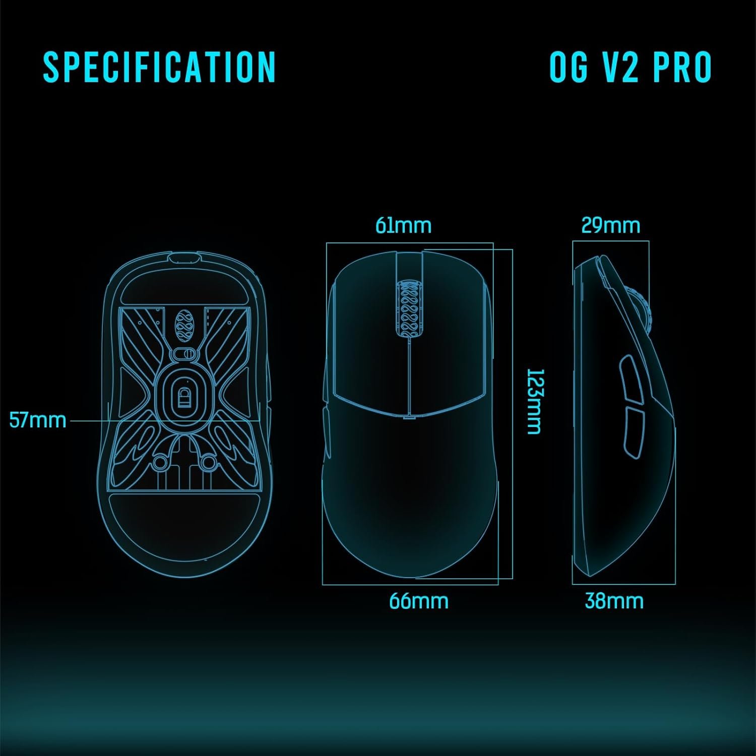 Lamzu Atlantis OG V2 Pro Wireless Gaming Mouse, Ultra Lightweight 57g, 26000 DPI, Symmetrical, Mechanical Switch, Silver TTC Encoder, PAW3395 Sensor, MCU Nordic 52840-Matcha Green - Image 5