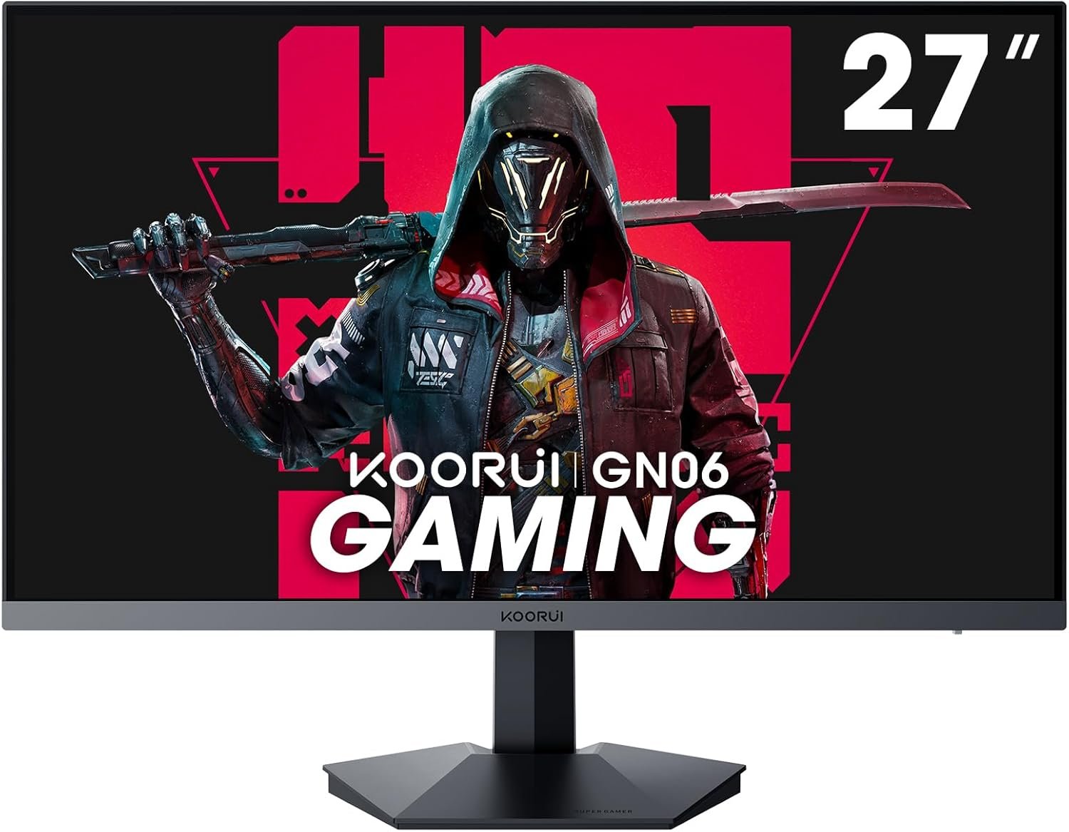 KOORUI Monitor, 27" Gaming Monitor, 165Hz, IPS, FHD 1920 x 1080 1ms Computer Monitor with Adaptive Sync, 75x75 mm VESA Mountable, Tilt Adjustable, 2 x HDMI 2.0 & DisplayPort 1.4, GN06, Black - Image 2