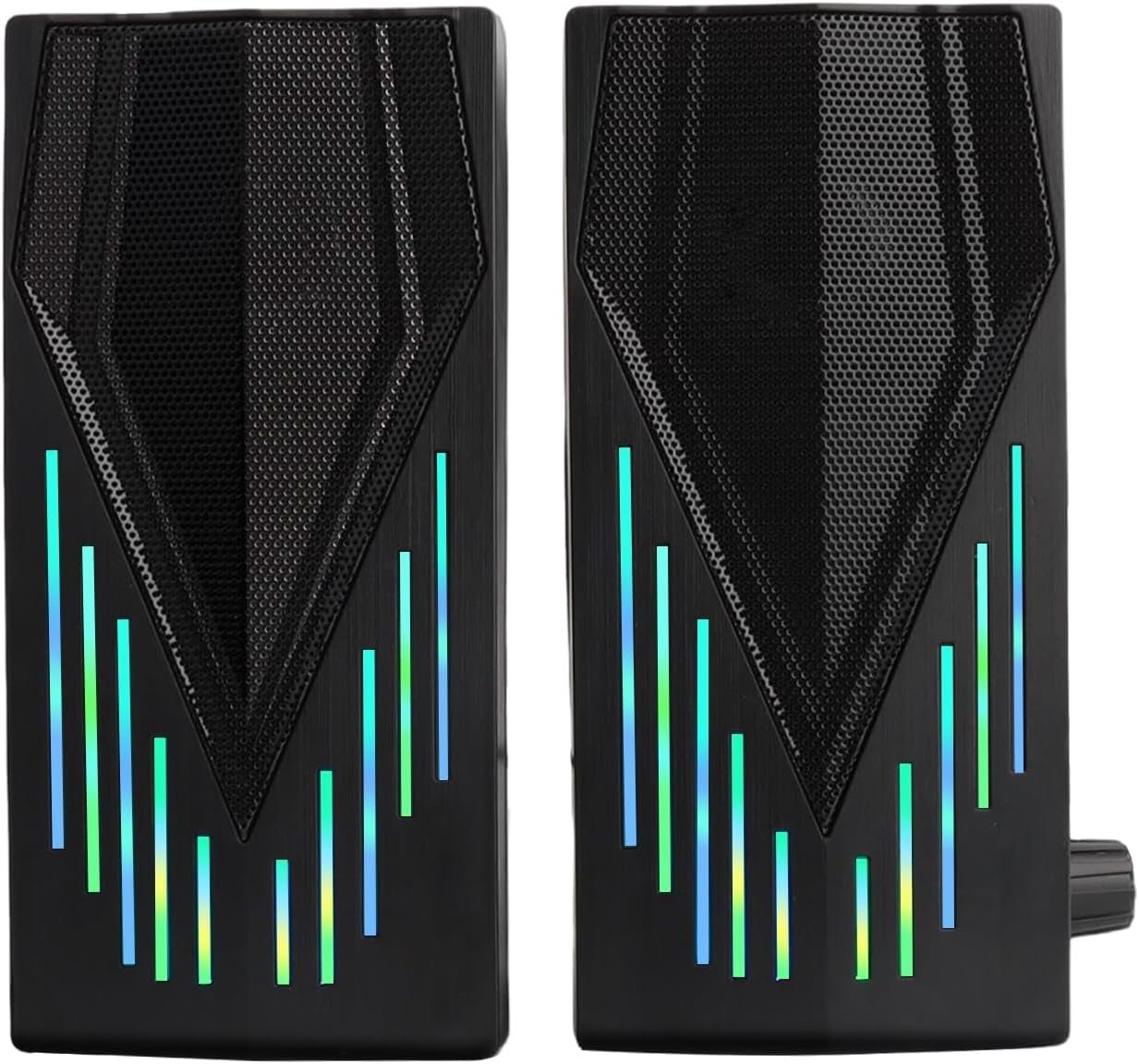 Computer Speakers, Speakers for Computer Desktop PC with Colorful RGB Lighting, USB Powered Gaming Speakers with 3.5mm Aux Cable for Monitor Laptop Tablet - Image 9