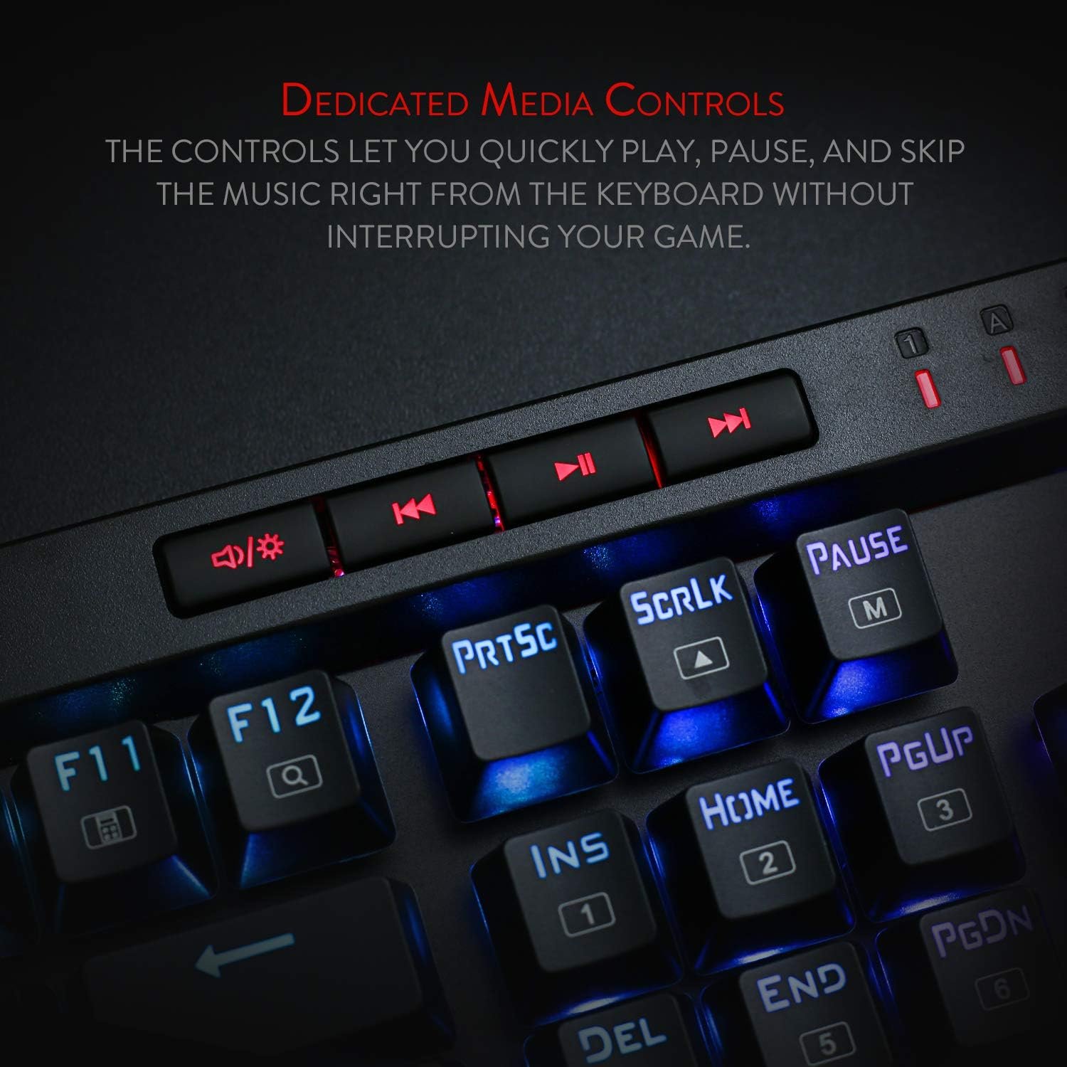 Redragon K580 VATA RGB LED Backlit Mechanical Gaming Keyboard with Macro Keys & Dedicated Media Controls, Hot-Swappable Socket, Onboard Macro Recording (Blue Switches) - Image 7
