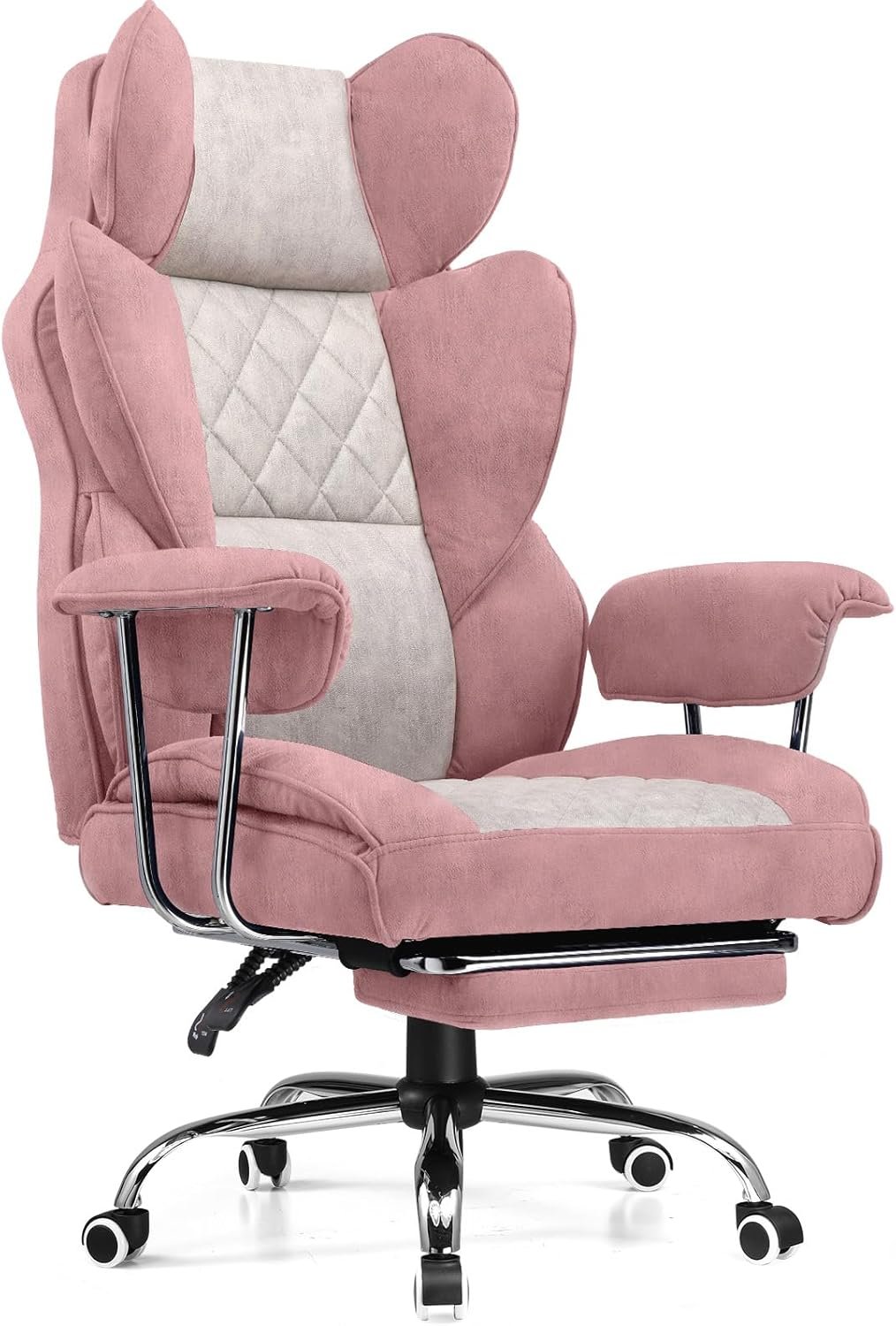 COMHOMA Big and Tall Office Chair, High Back Leather Gaming Chair with Footrest, Executive Ergonomic Office Chair with Pocket Spring Lumbar Support and with Outward Fixed Soft Armrests - Image 2