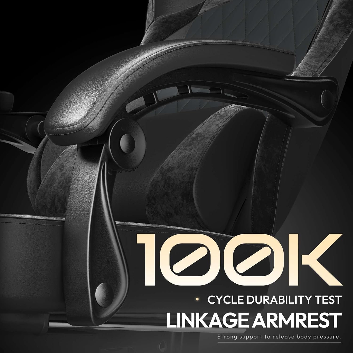 Dowinx Gaming Chair with Pocket Spring Cushion, Ergonomic Computer Chair with Massage Lumbar and Footrest for Adults, High Back Game Chair Leather for Office Gaming 300LBS, Black New - Image 9