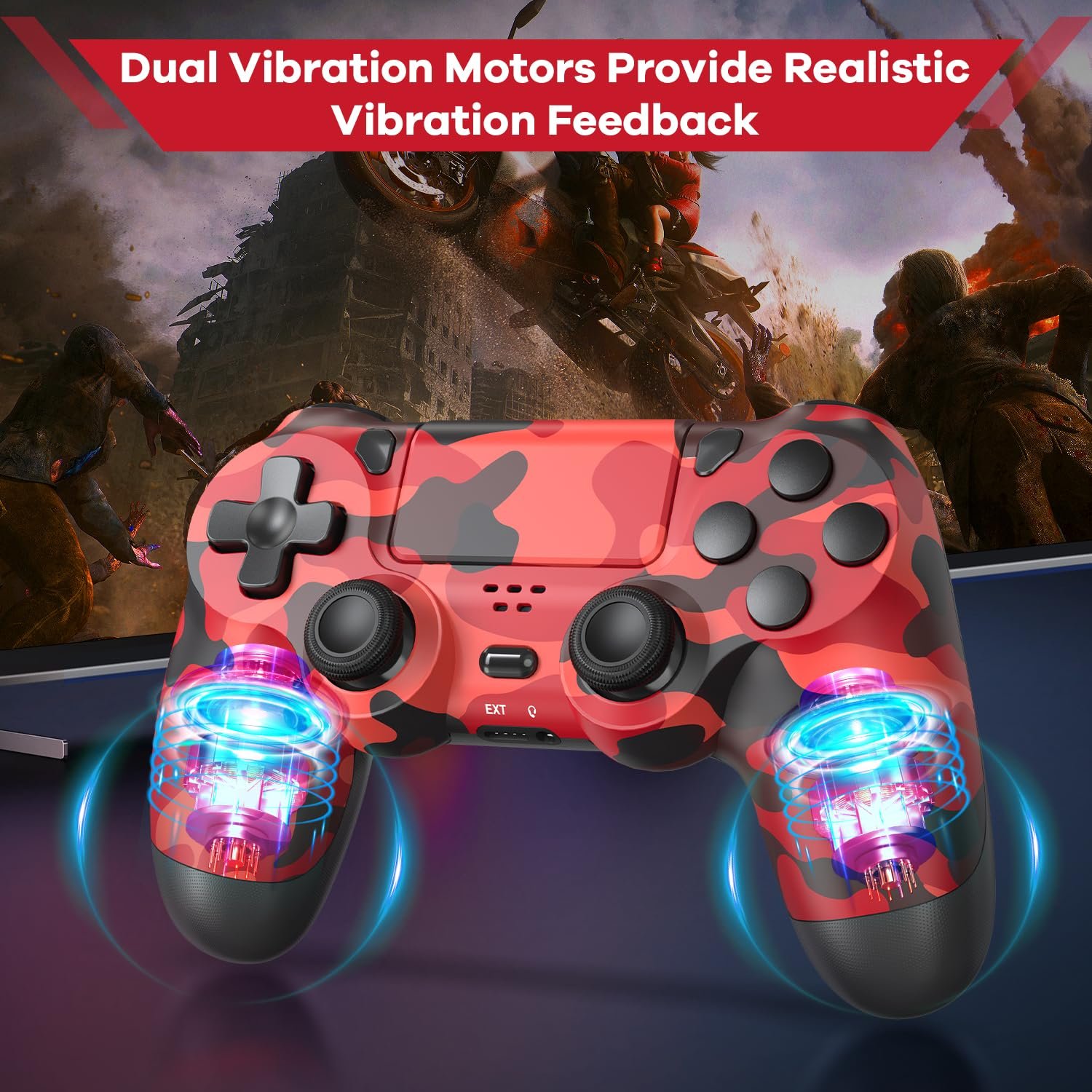 Hiyuky PS4 Controller 2 Pack,Wireless Controller for PS4/Slim/Pro/PC with 3.5mm Audio Jack/Dual Vibration/6-Axis Motion Control/Touch Pad - Image 4