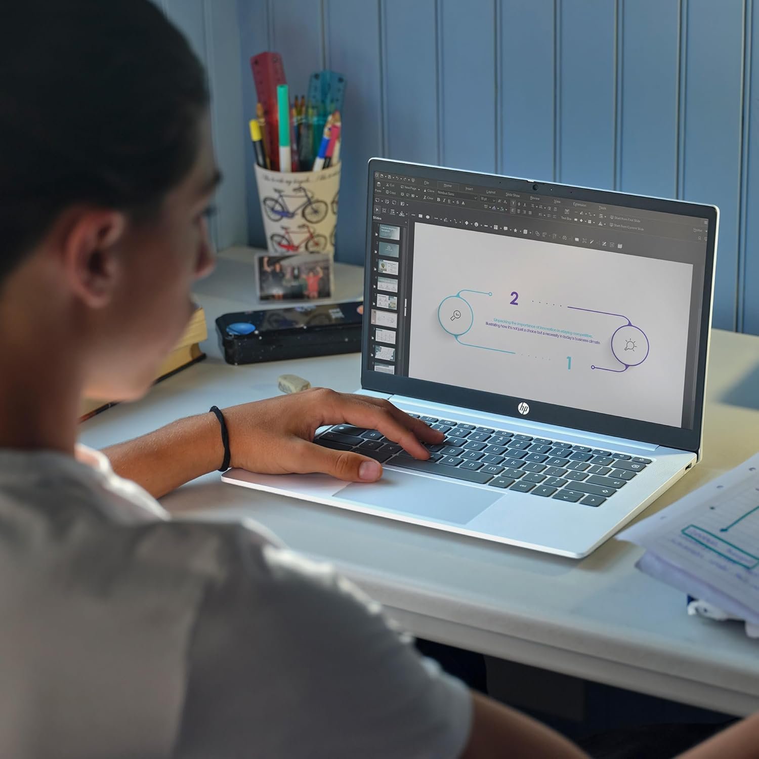 HP Chromebook 14 inch Laptop, FHD Display, Intel N100, 4 GB RAM, 64 GB eMMC, Intel UHD Graphics, Chrome OS 14a-nf0009nr (2024) - Image 11